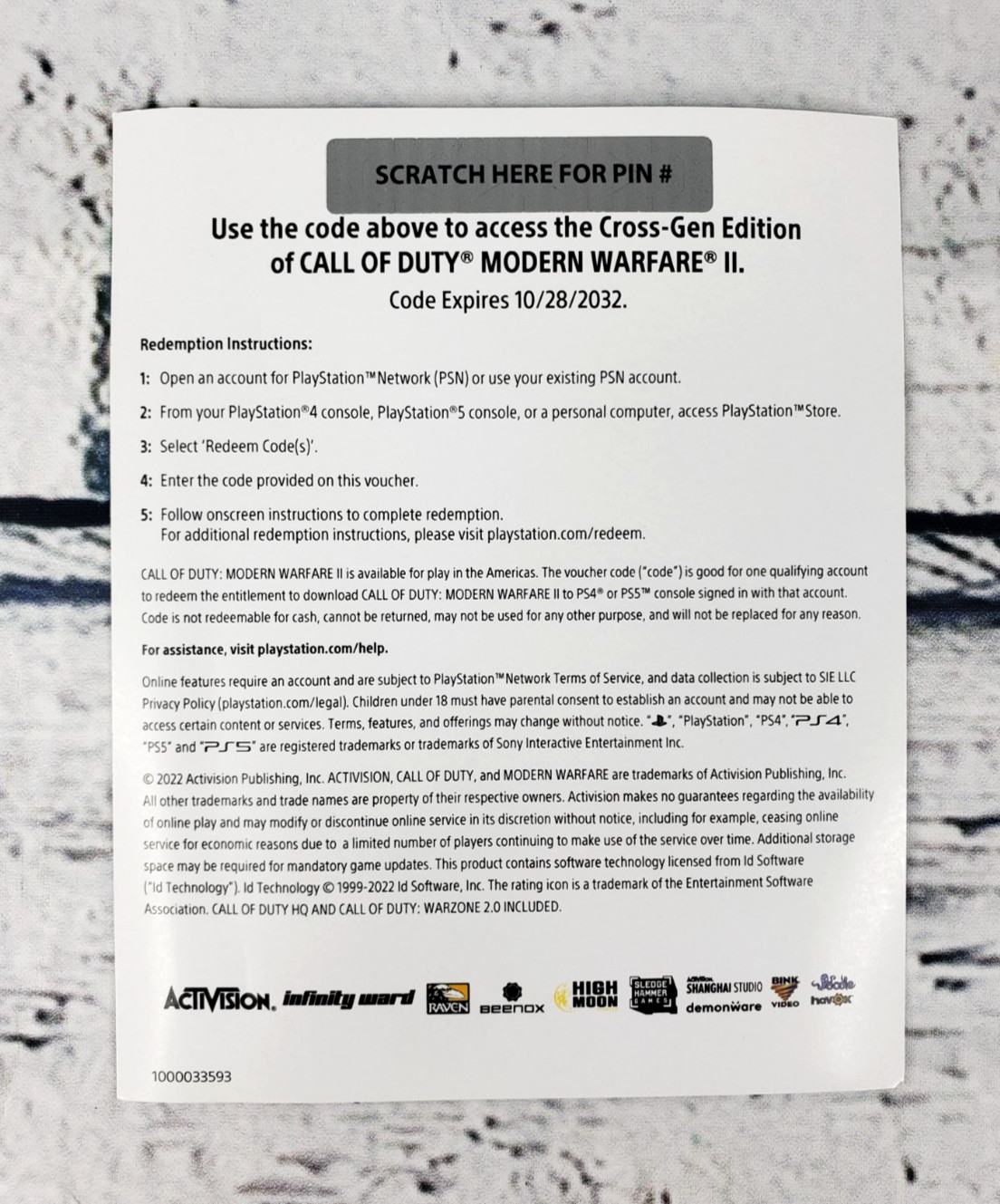 PS4/PS5 Call of Duty Modern Warfare 2 Digital Code
