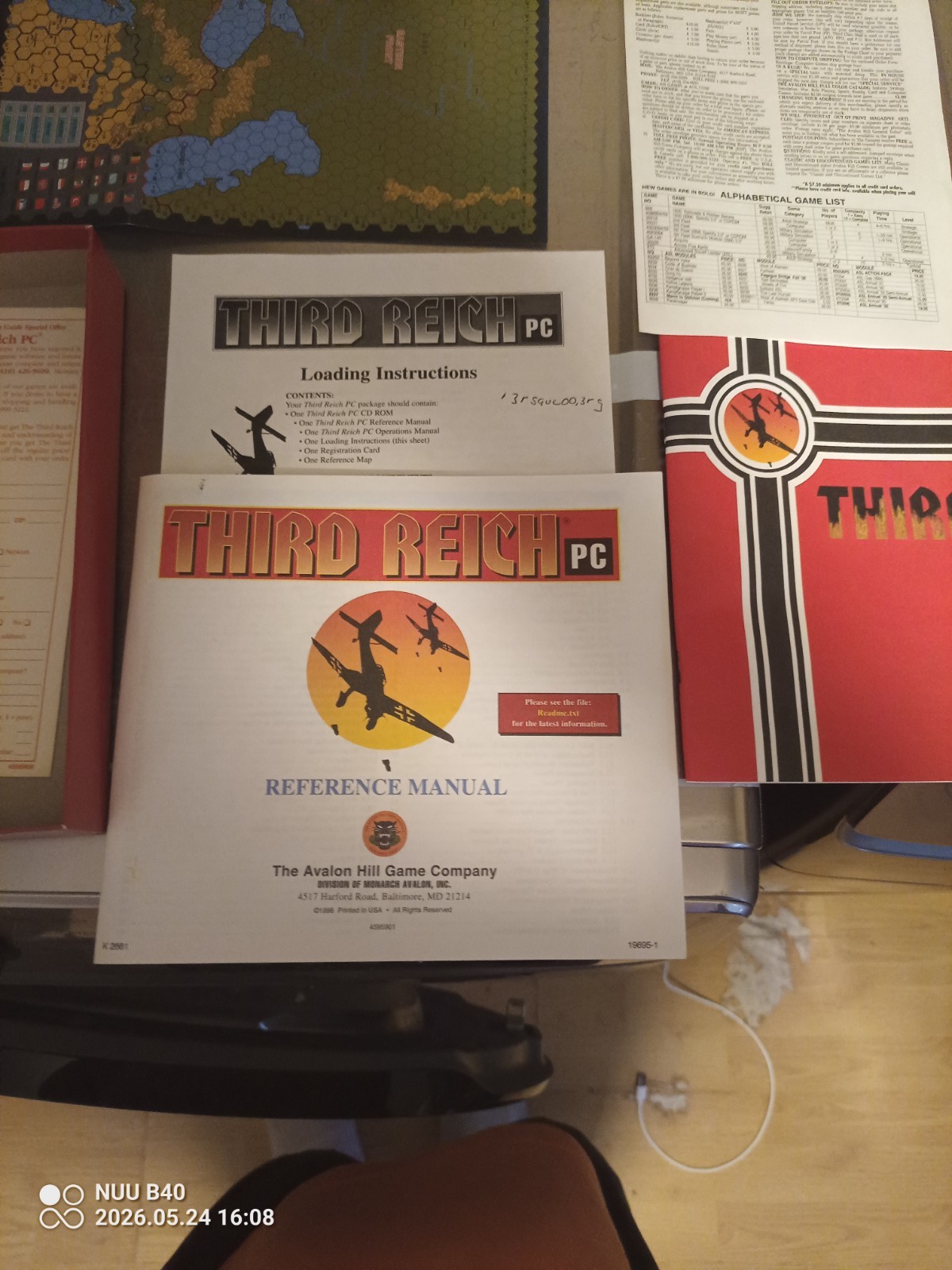 Third Reich PC (PC, 1996) cib with manuals, map and registration.