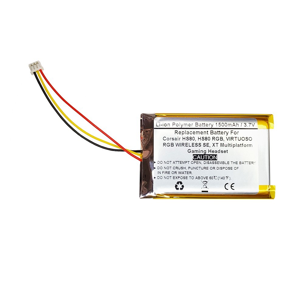 Battery For Corsair HS80, HS80 RGB, VIRTUOSO RGB WIRELESS SE, XT Multiplatform