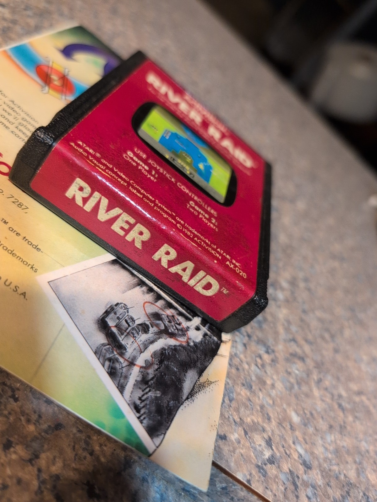 Atari 2600 7800+ River Raid With Manual Tested Combine Ship