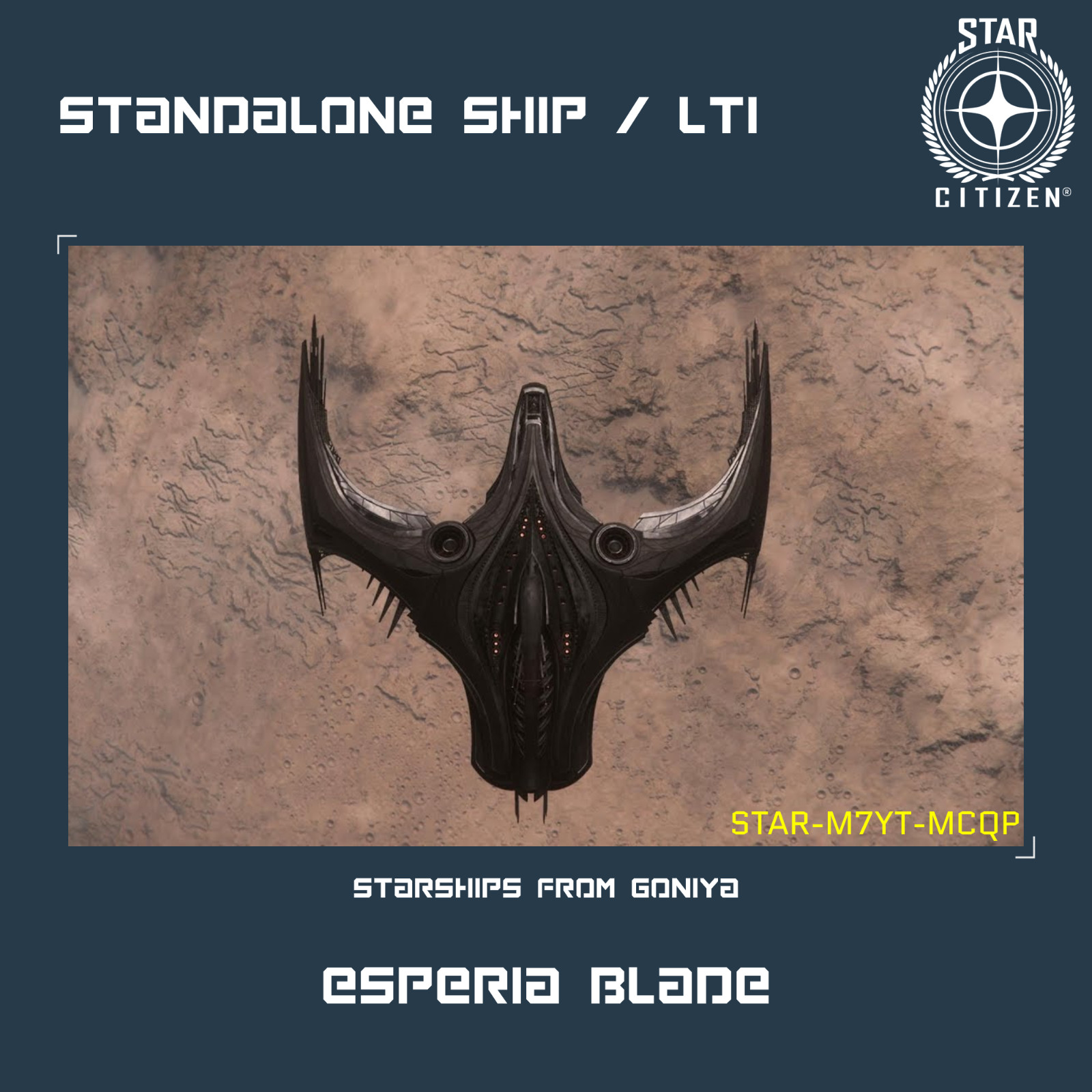 STAR CITIZEN – ESPERIA BLADE – LTI – CCU’d – (Lifetime Insurance)