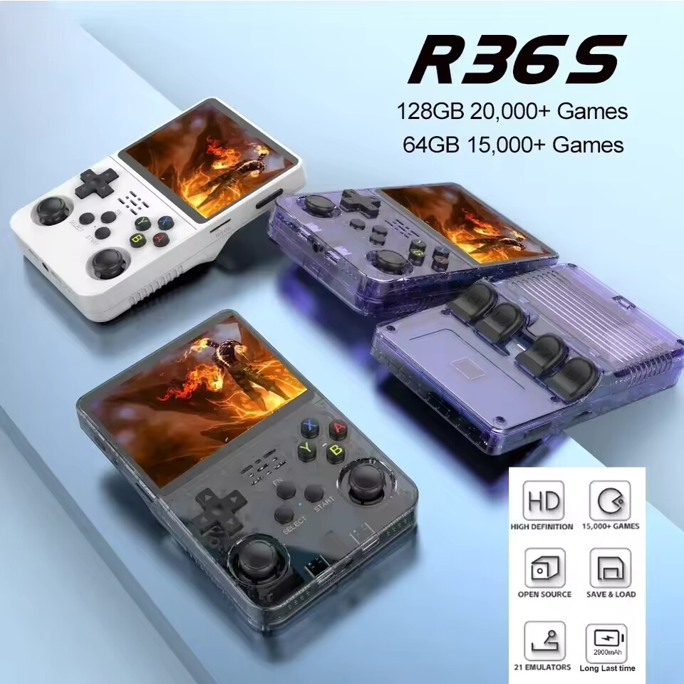 R36S Retro Handheld Game Console Linux System 3.5Inch IPS Screen Portable Player