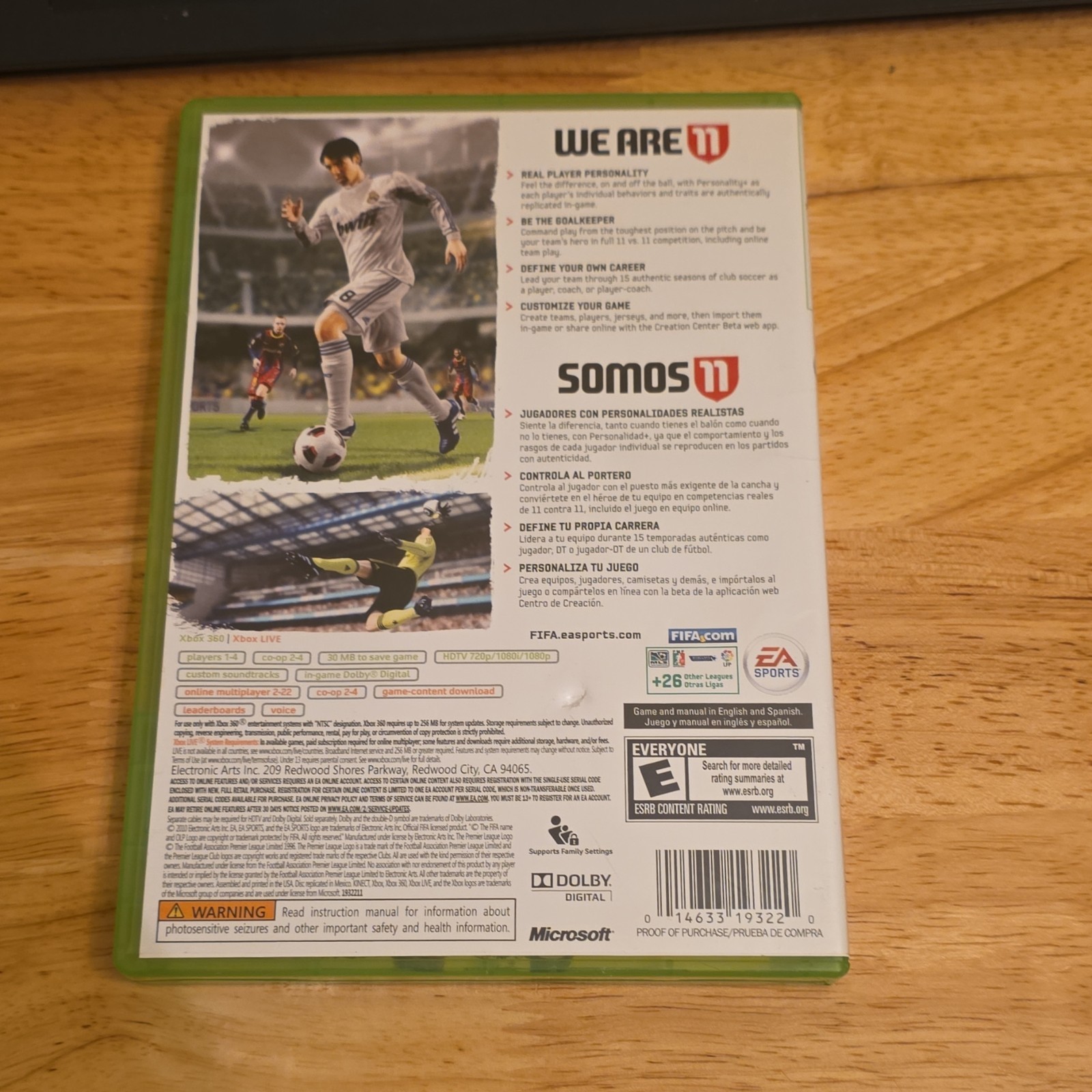 EA SPORTS FIFA Soccer 11 Microsoft Xbox 360 E Soccer FIFA Series Manual Included