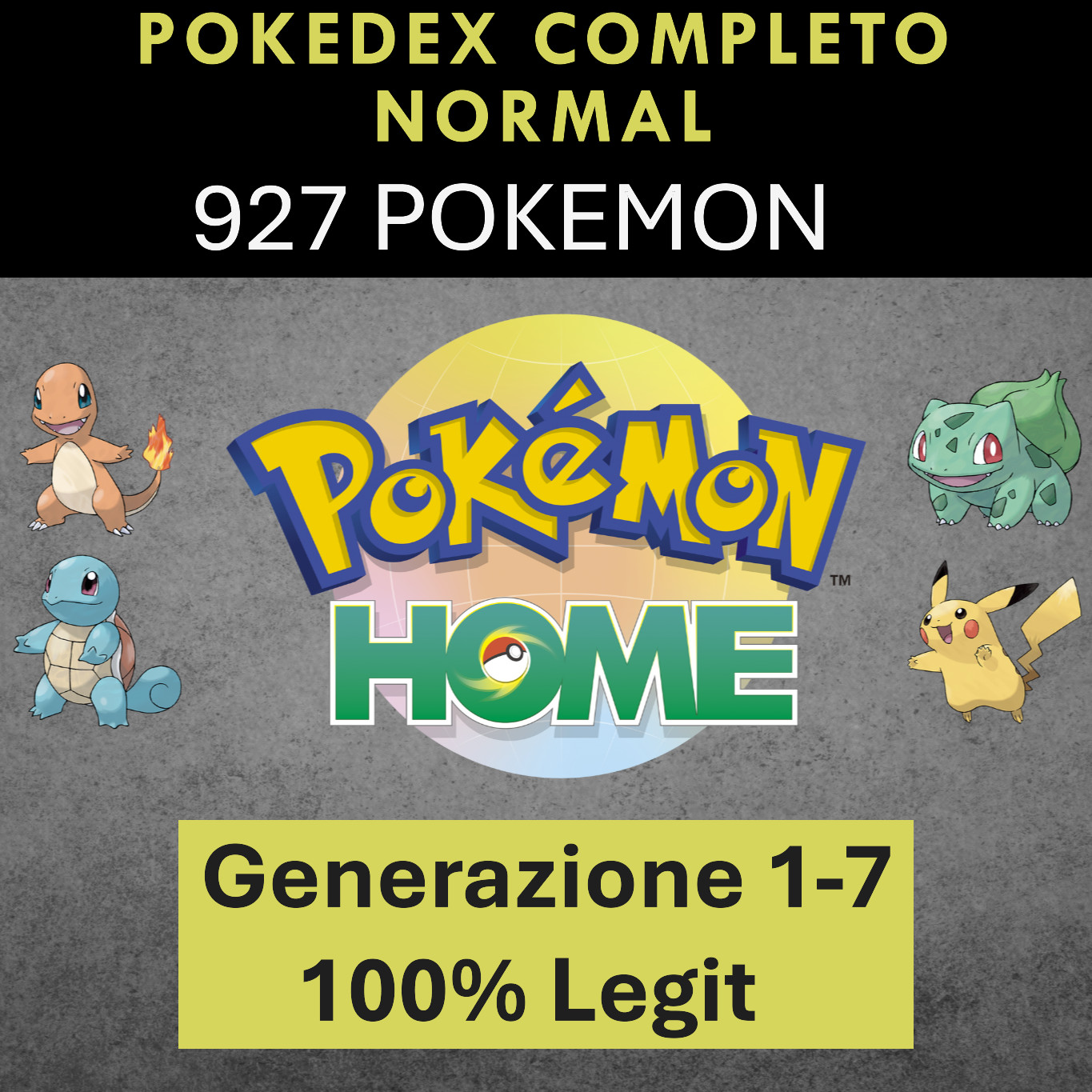 POKEMON Home Living Dex Pokedex Complete Normal Gen 1-7 100% Legit 927 Pokemon
