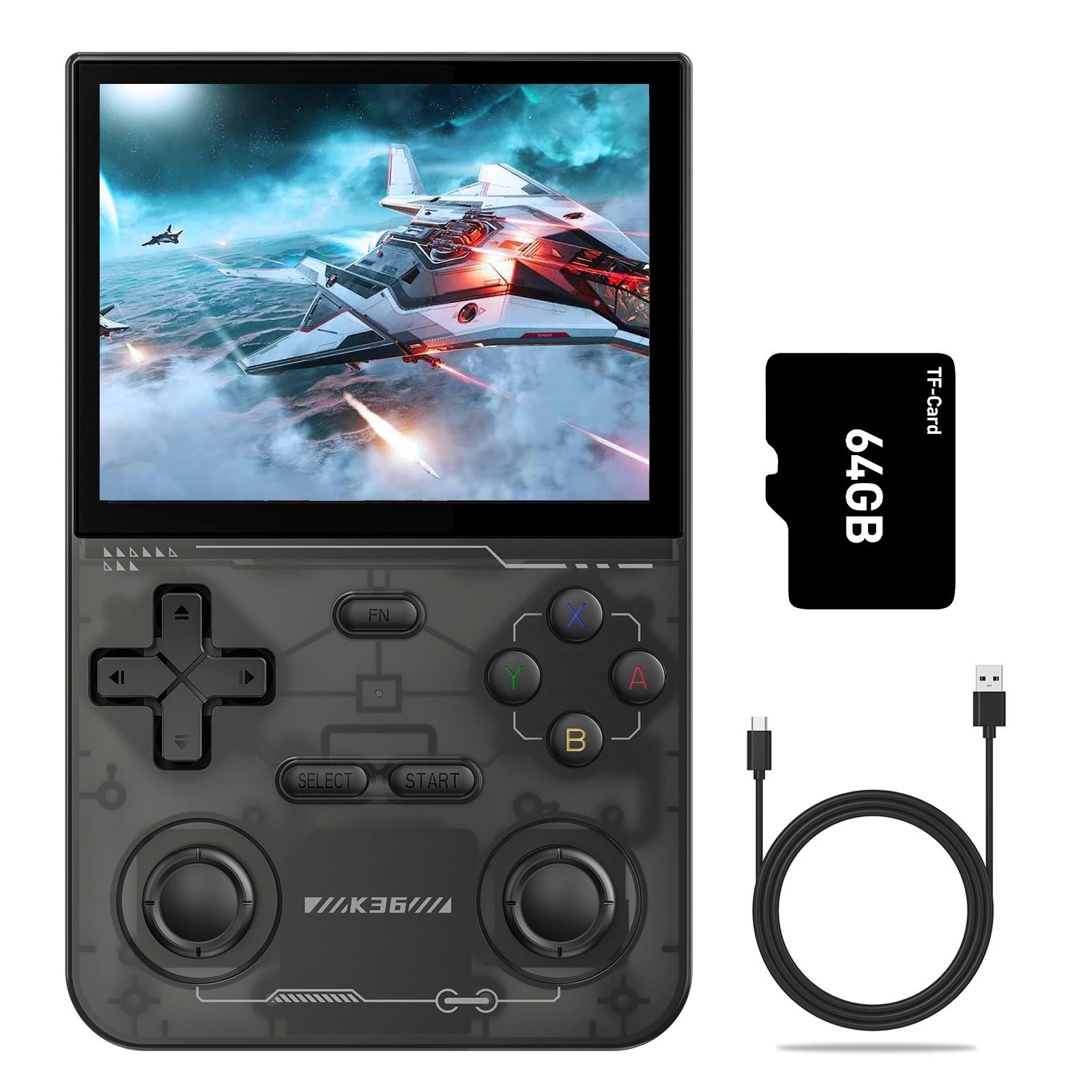 K36 Retro Handheld Console 3.5 Inch IPS 64GB 16000+ Built-in Games