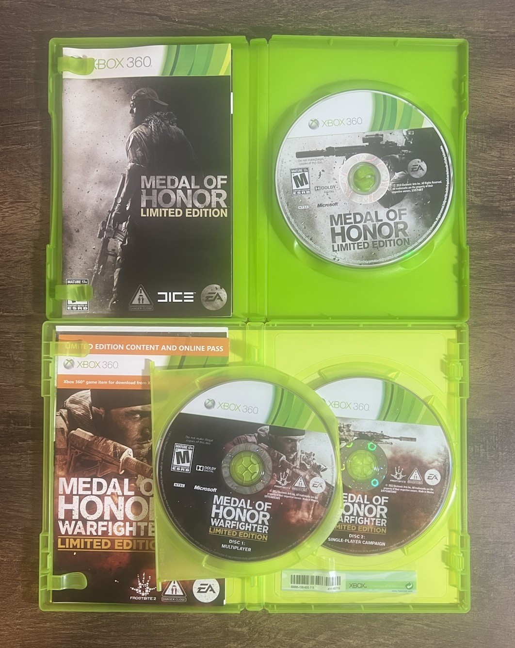 Xbox360 Lot of 2: Medal Of Honor Limited Edition & Warfighter Limited Edition