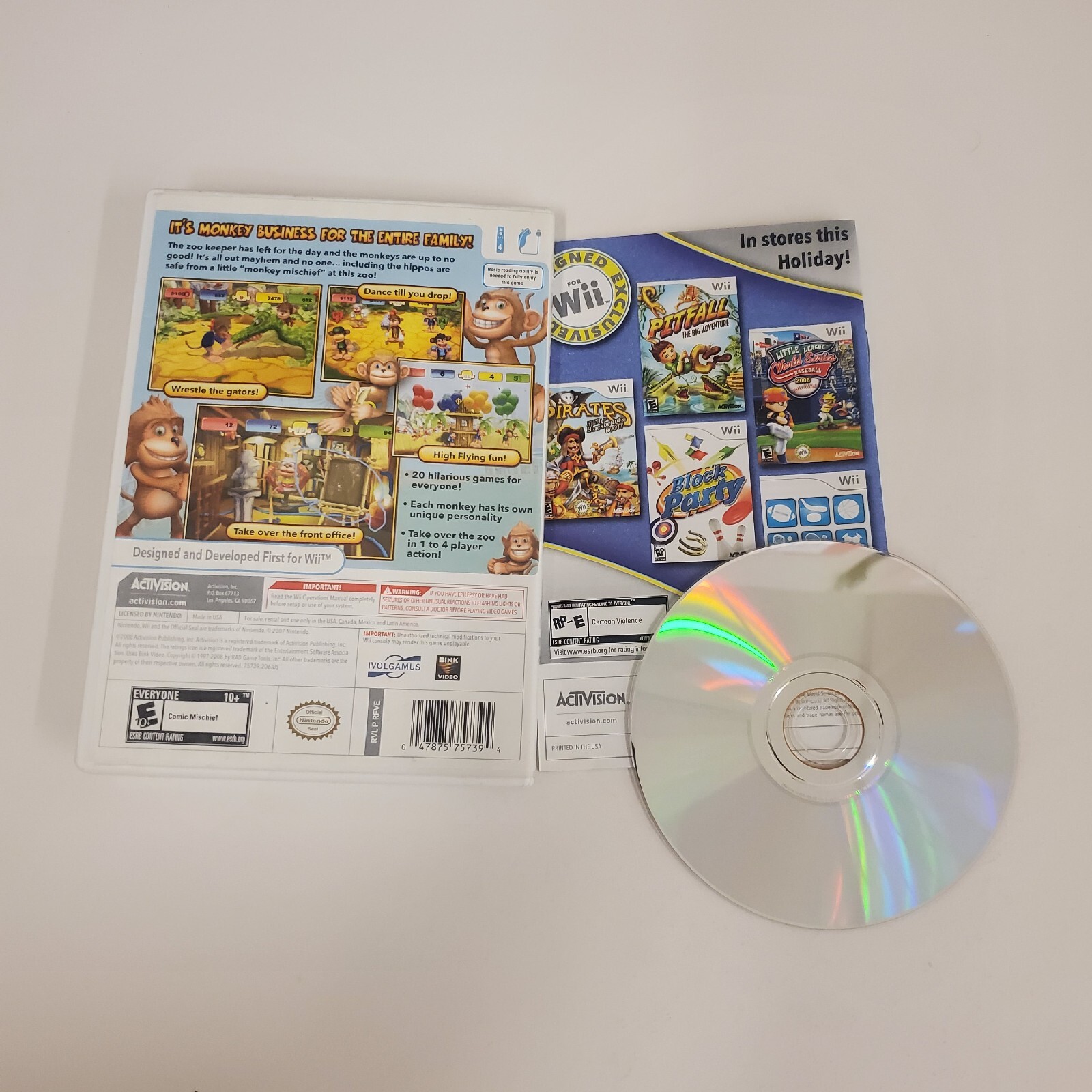Monkey Mischief! – Nintendo Wii – Complete w/ Manual – Tested – Free Shipping