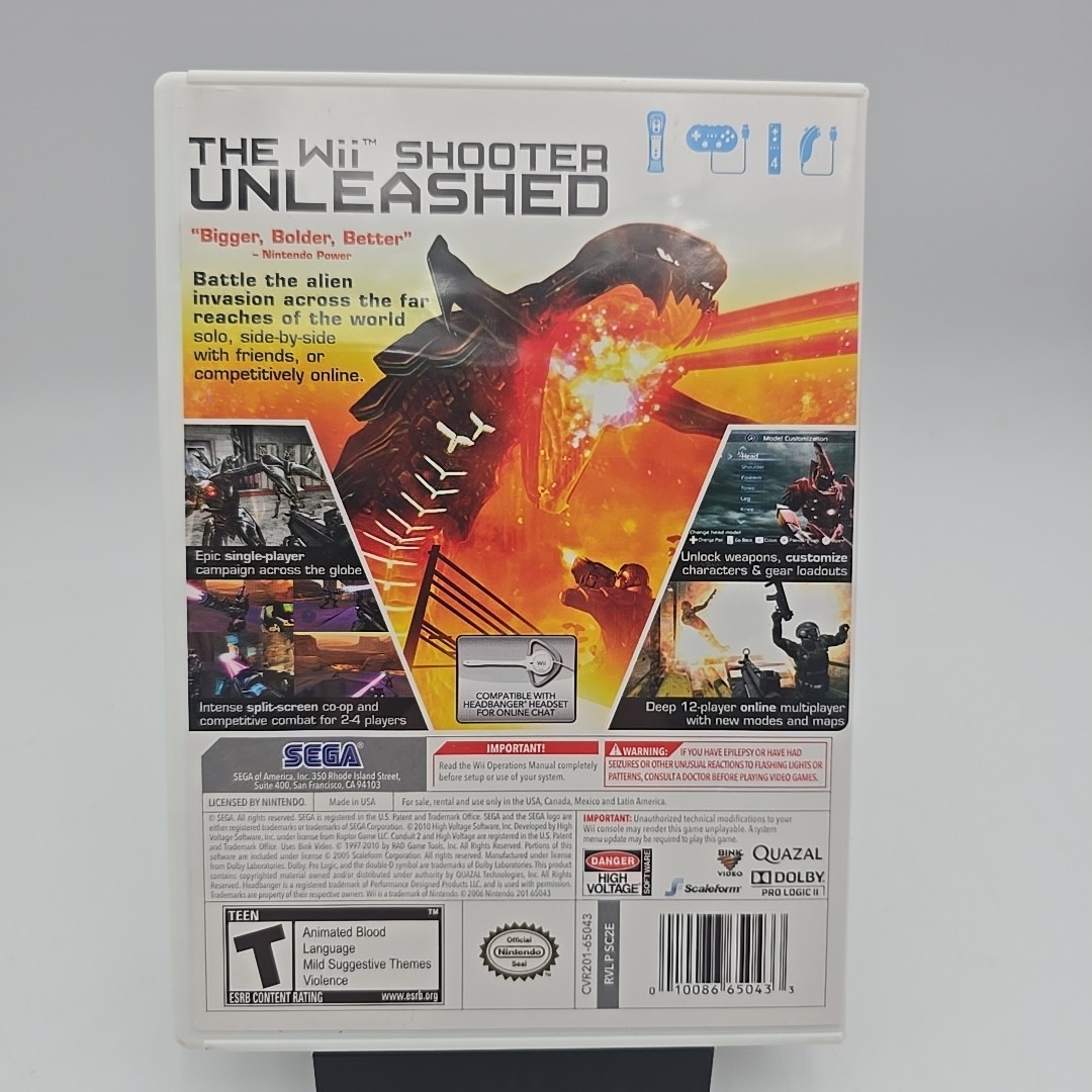 Conduit 2 (Nintendo Wii, 2011) No Manual