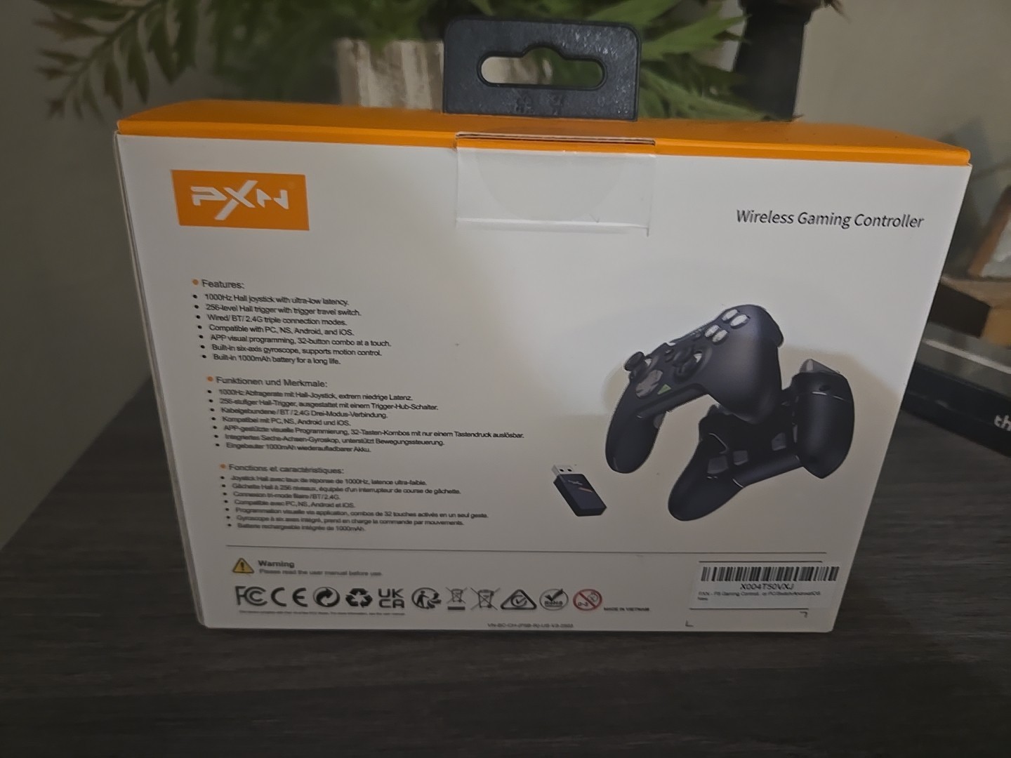 PXN 5 8K Gamepad Black & Neon BT/2.4/5 Wireless PC/PS5/switch/xbox/android/apple