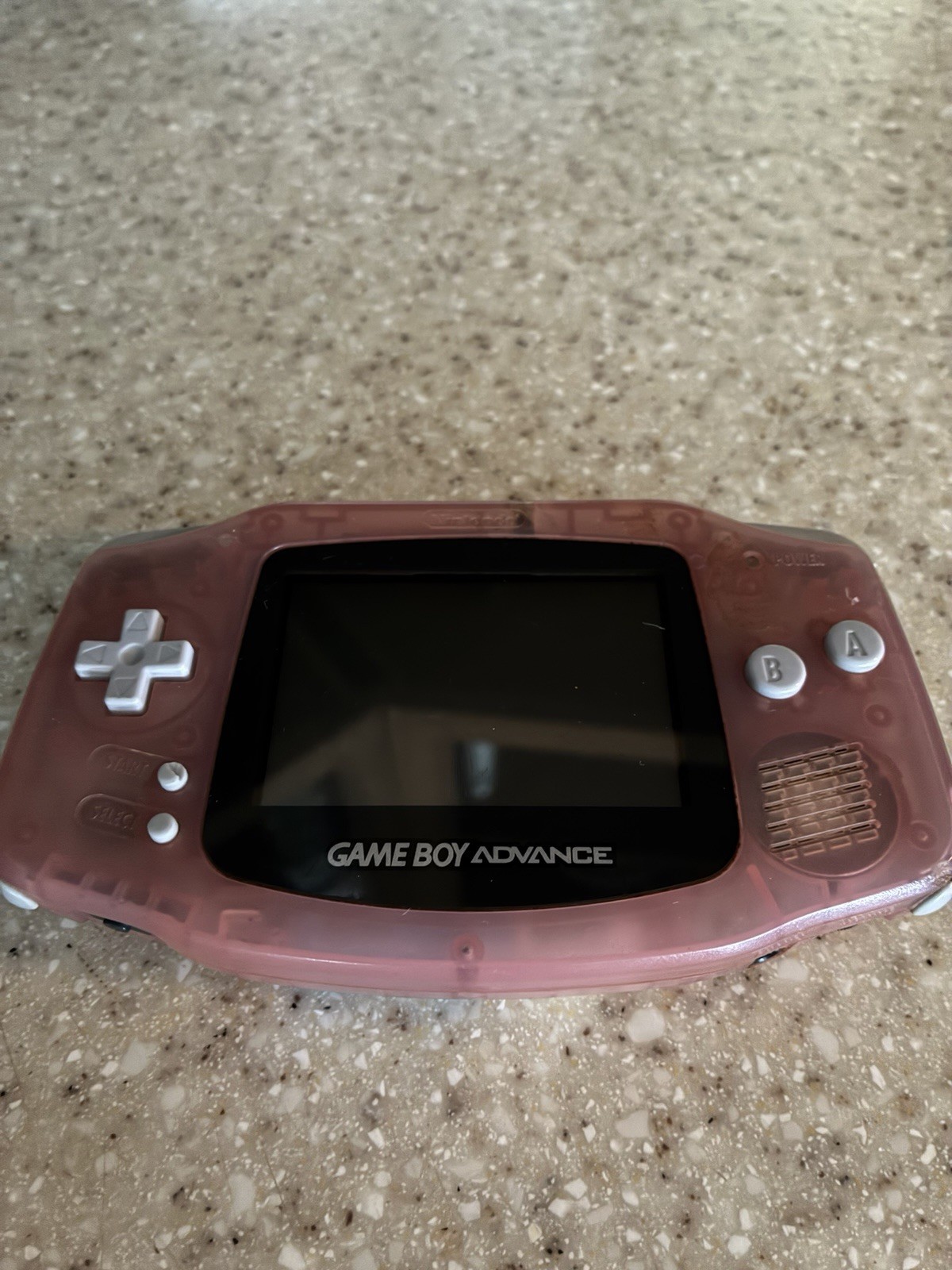 Nintendo Game Boy Advance Clear Pink Handheld Console AGB-001, Headphone Jack