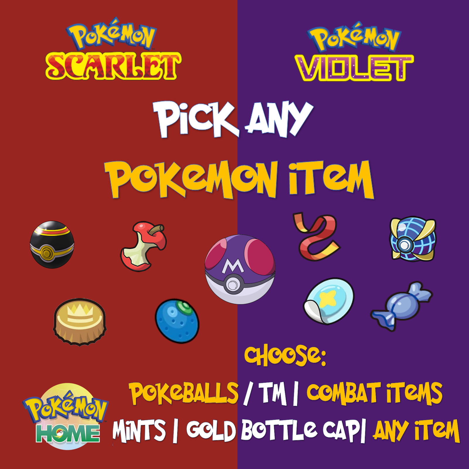 ✨Any Item✨ AbilityPatch, TM, GoldBottleCap, Held Item – Pokemon Scarlet Violet