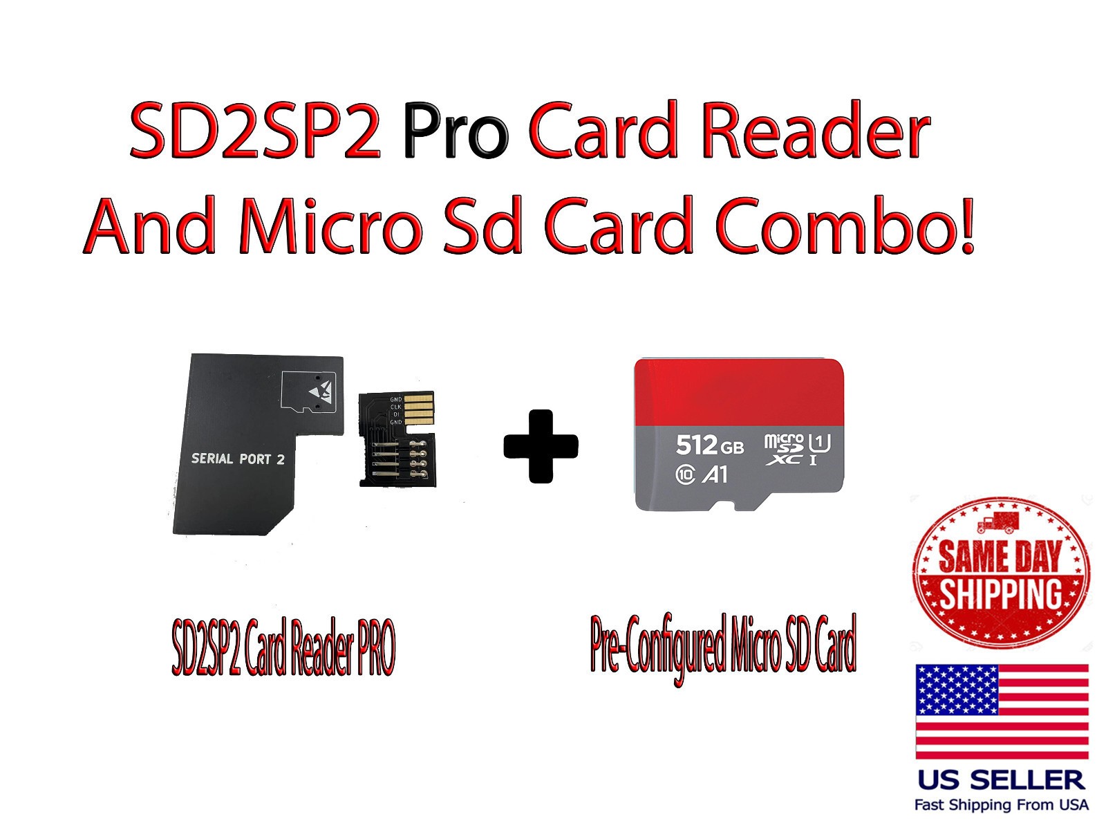 Nintendo GameCube SD2SP2 Pro 512GB MICRO SD Card Adapter GameCube Serial Port 2