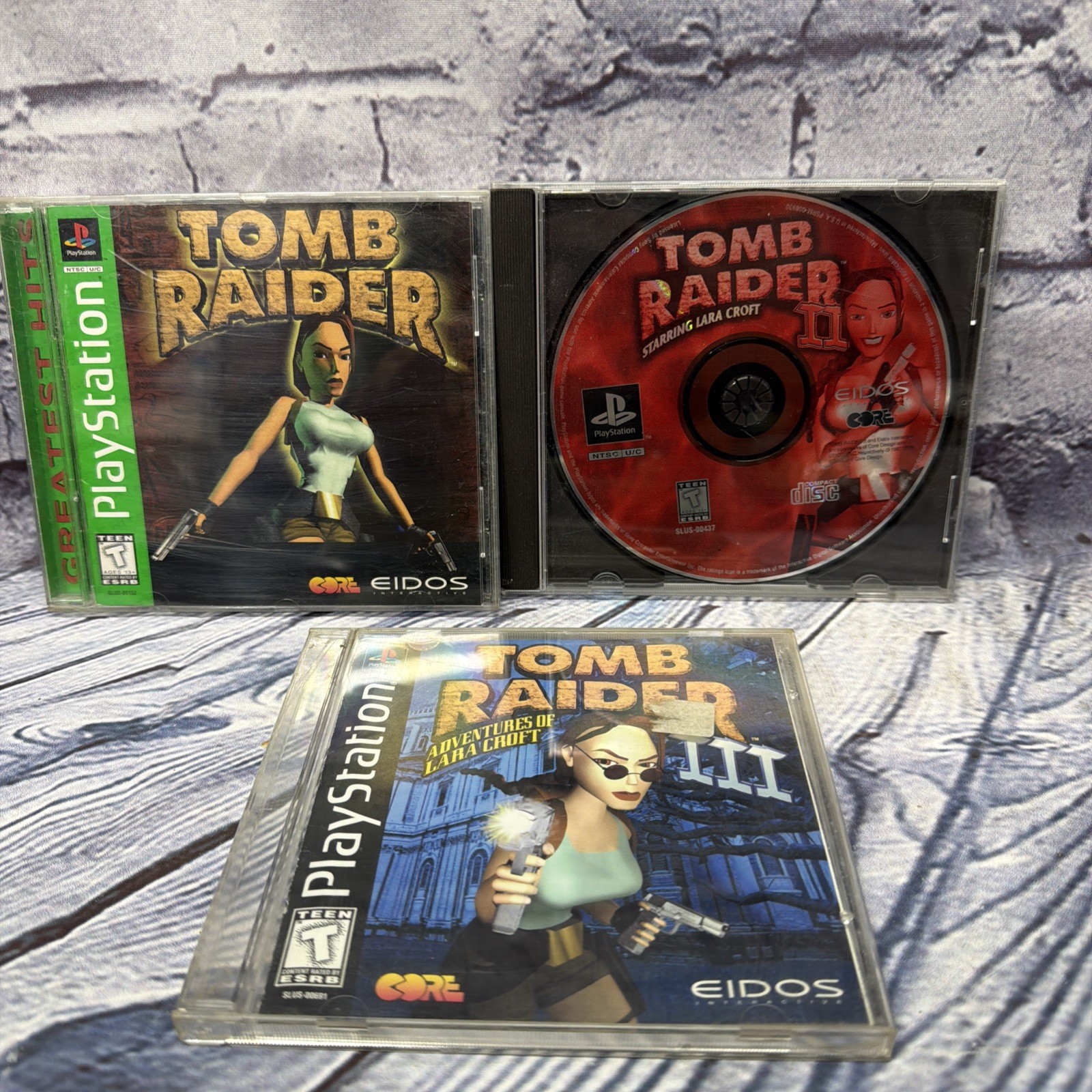 Lot of 3 – Tomb Raider 1-2-3 – Sony PlayStation 1