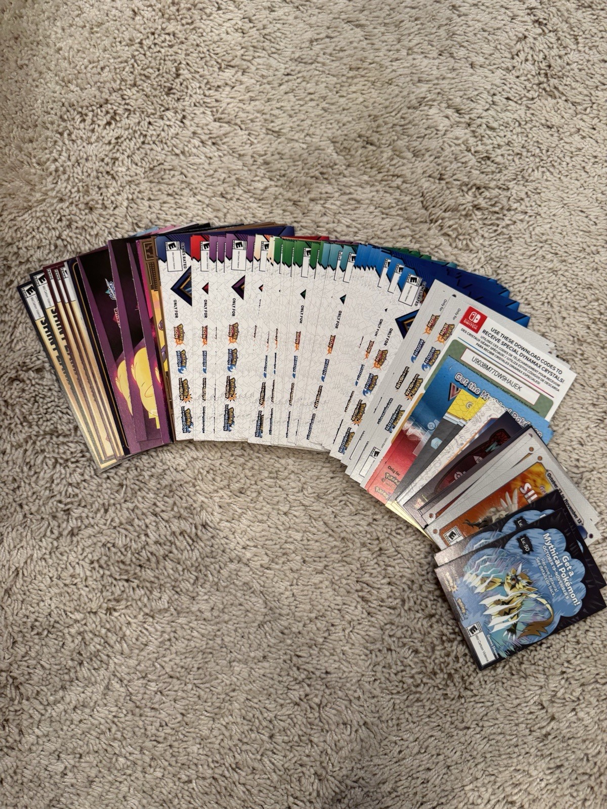 Huge Lot of Pokemon Gift Event Cards Shiny, Mythical, Legendary – ALL EXPIRED
