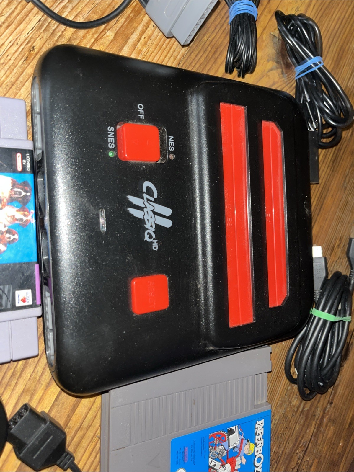 Classiq 2 HD 720p Twin Video Game System Black/Red for SNES/NES