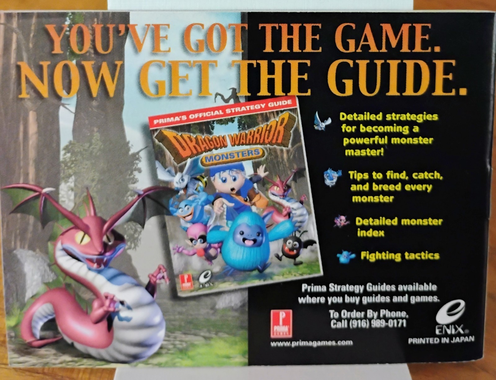 Dragon Warrior Monsters Trainer’s Guide MANUAL ONLY GBC Gameboy Color Free Ship