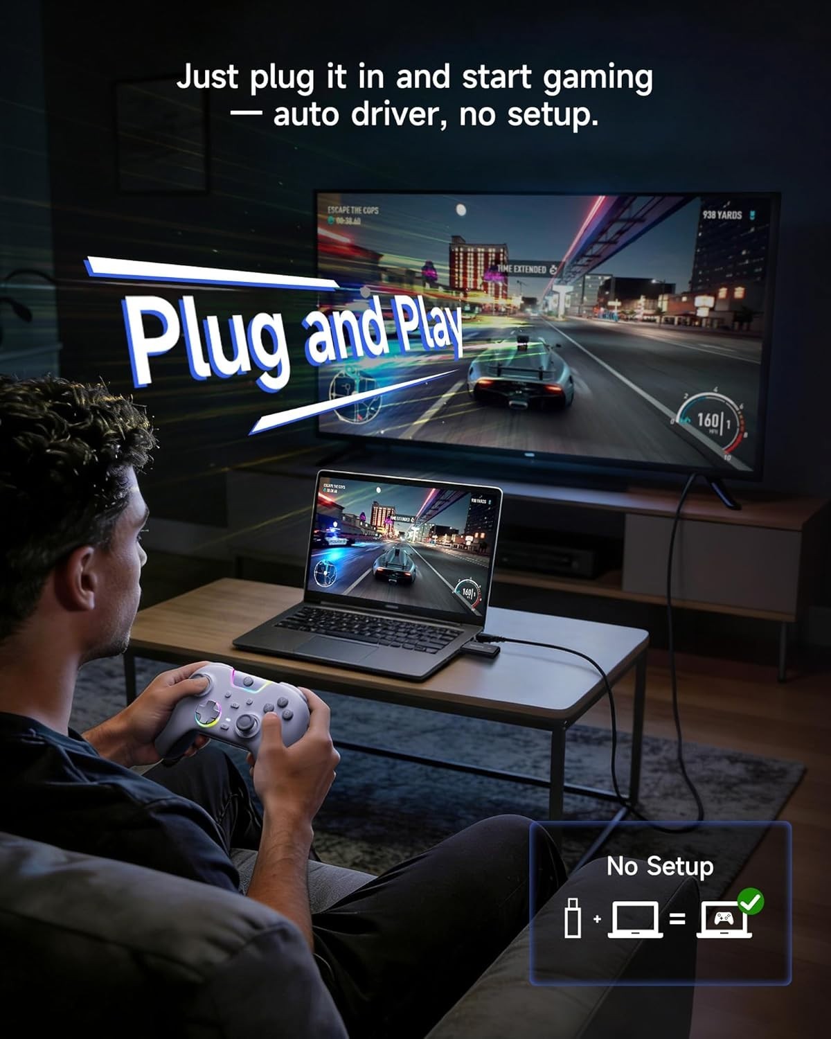 EasySMX X05Pro Wireless PC Controller – Quiet-Press Buttons, 2-Stage Impulse