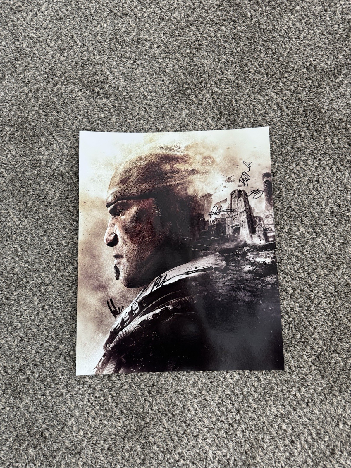Gears Of War Marcus Fenix Signed Glossy Poster SDCC 2015 SIGNED RARE