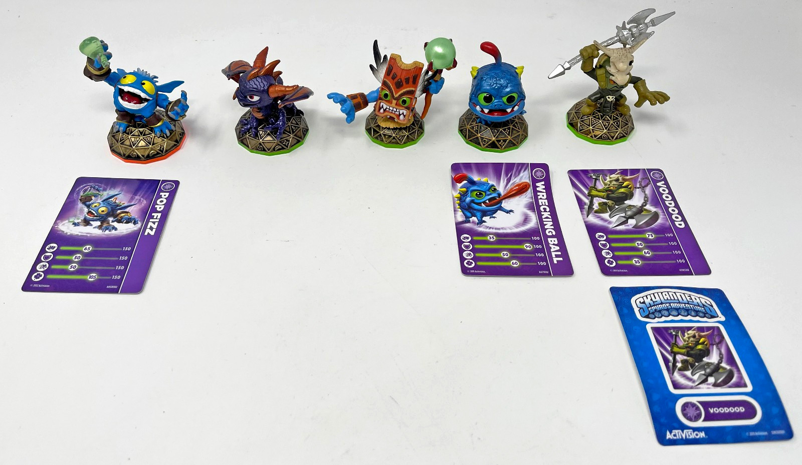 Skylanders Spyro’s Adventure Double Trouble Pop Fizz Spyro Wrecking Ball VooDood