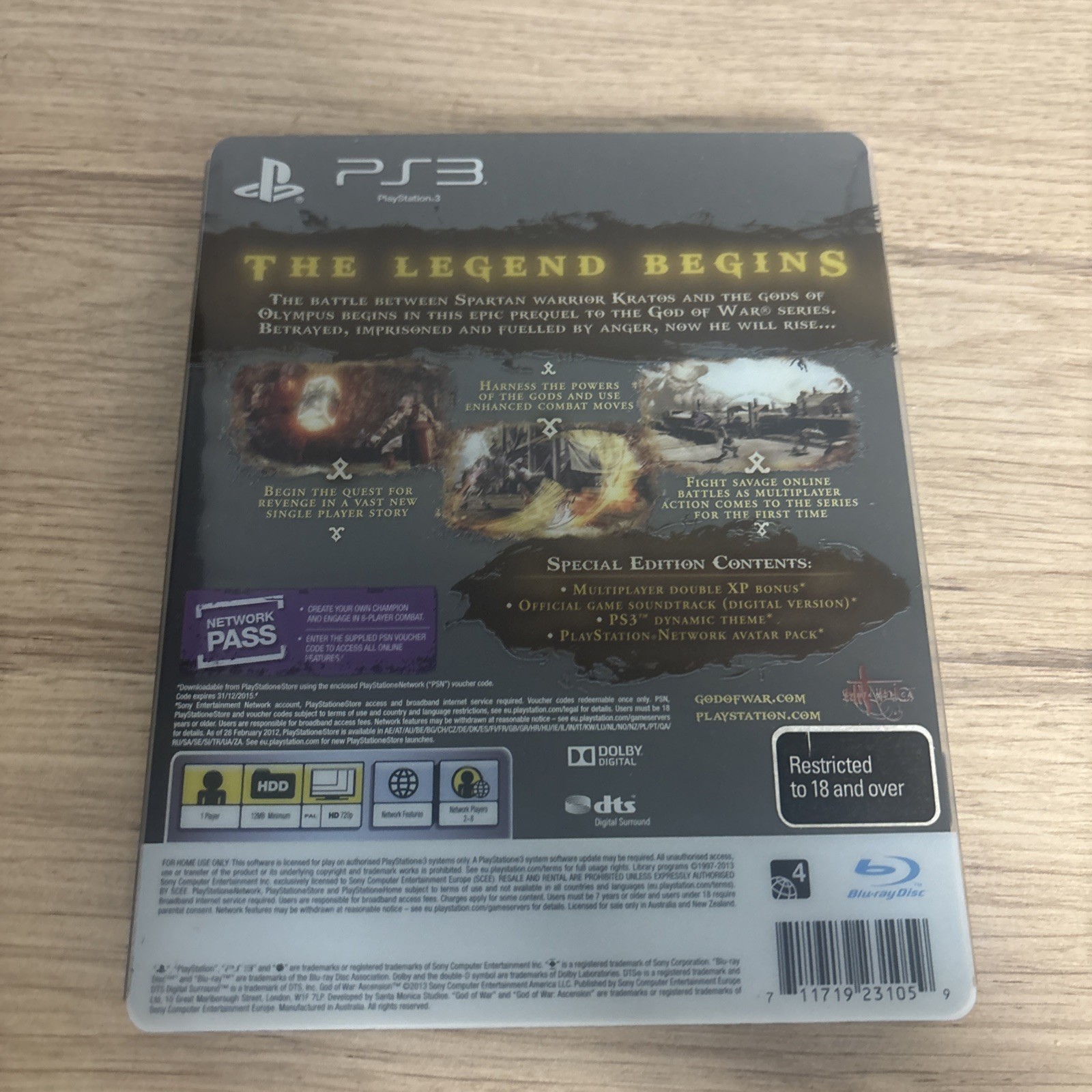 God Of War Ascension Special Steelbook Edition Sony Playstation 3 PS3