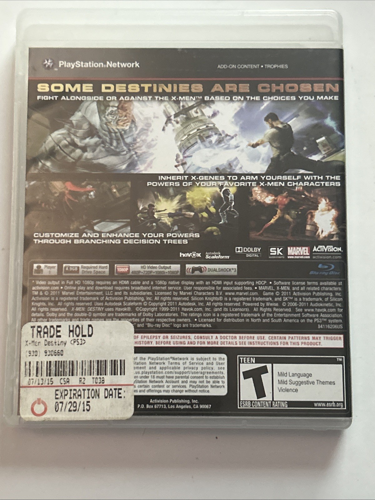 X-Men: Destiny (Sony PlayStation 3, 2011)