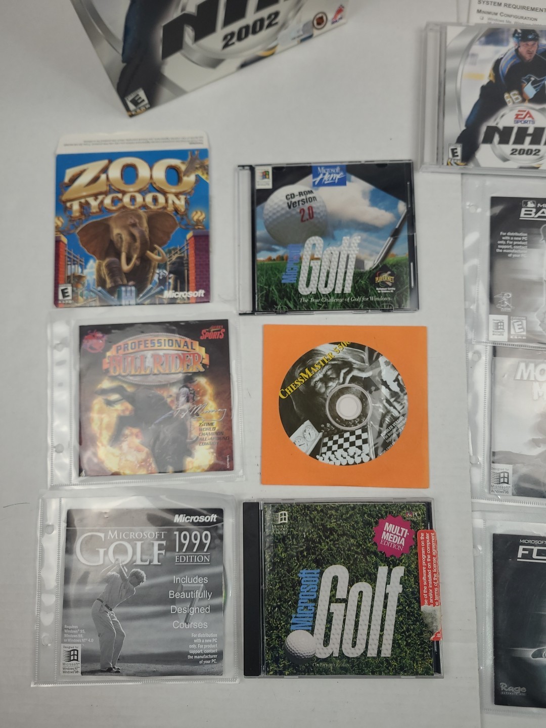 Vintage Lot CD-ROM COMPUTER GAMES DOS Windows Tested Big Box NHL golf Racing