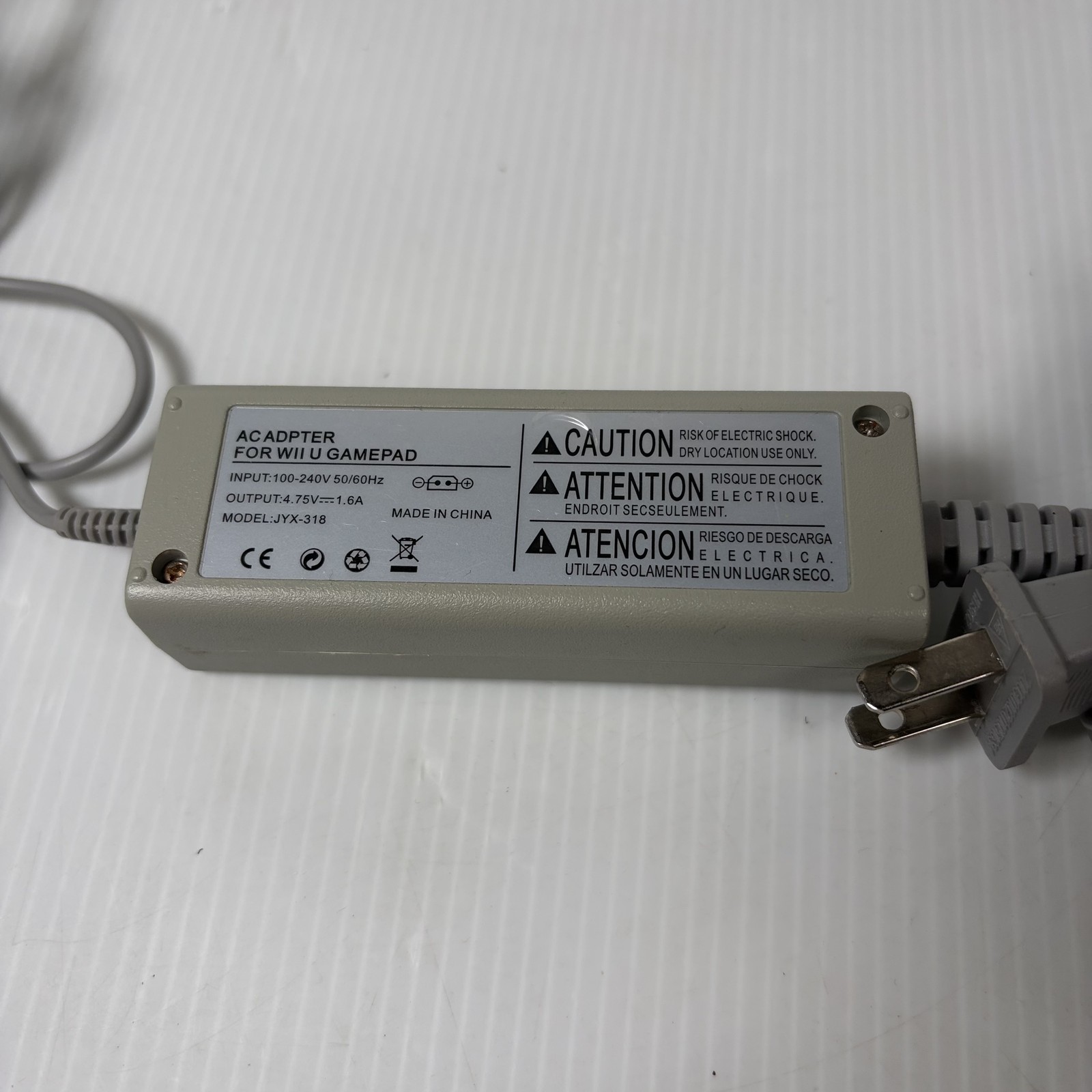AC Adapter Power Supply Charger for Nintendo Wii U GamePad Generic JYX-318