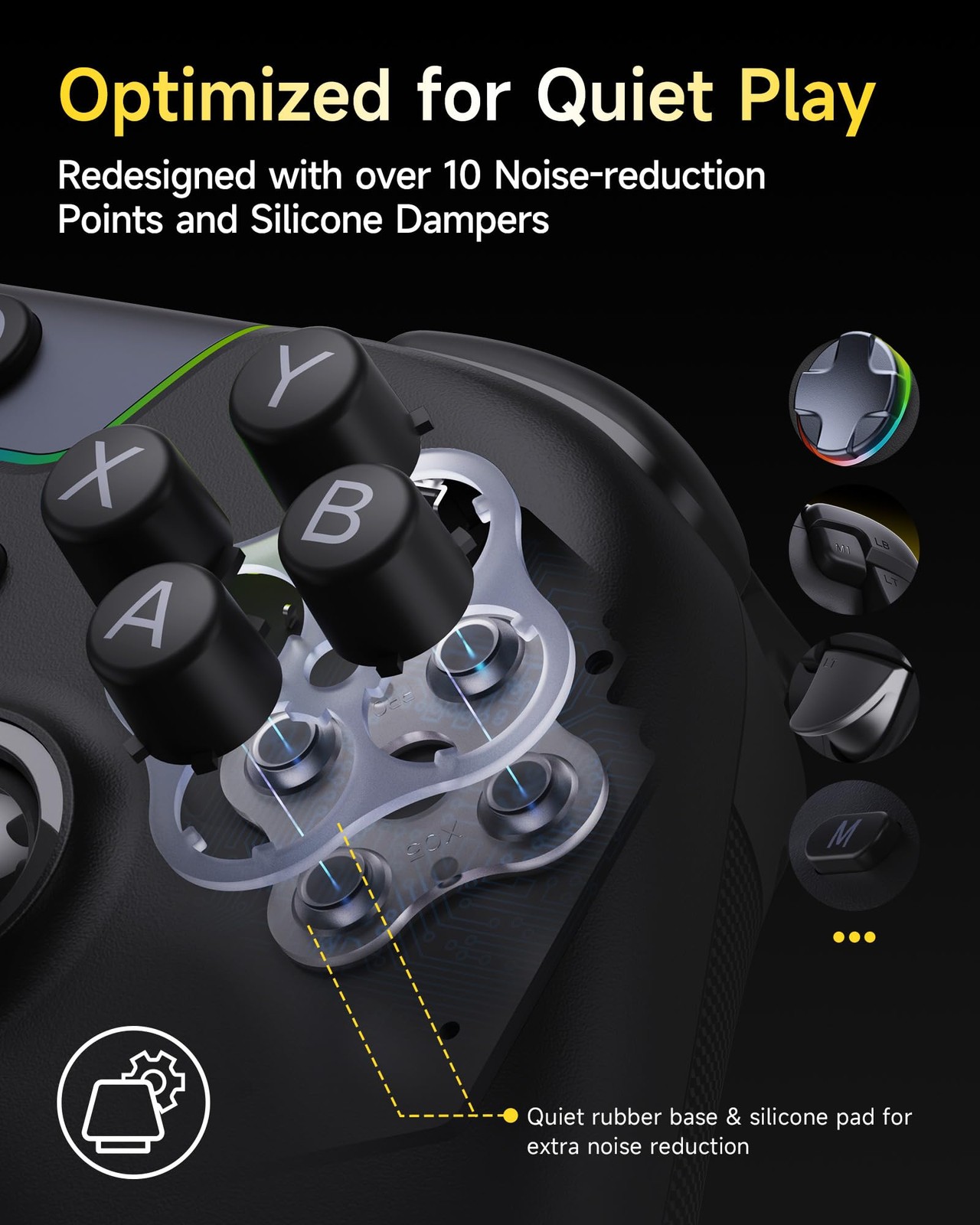 EasySMX X05Pro Wireless PC Controller – Quiet-Press Buttons, 2-Stage Impulse