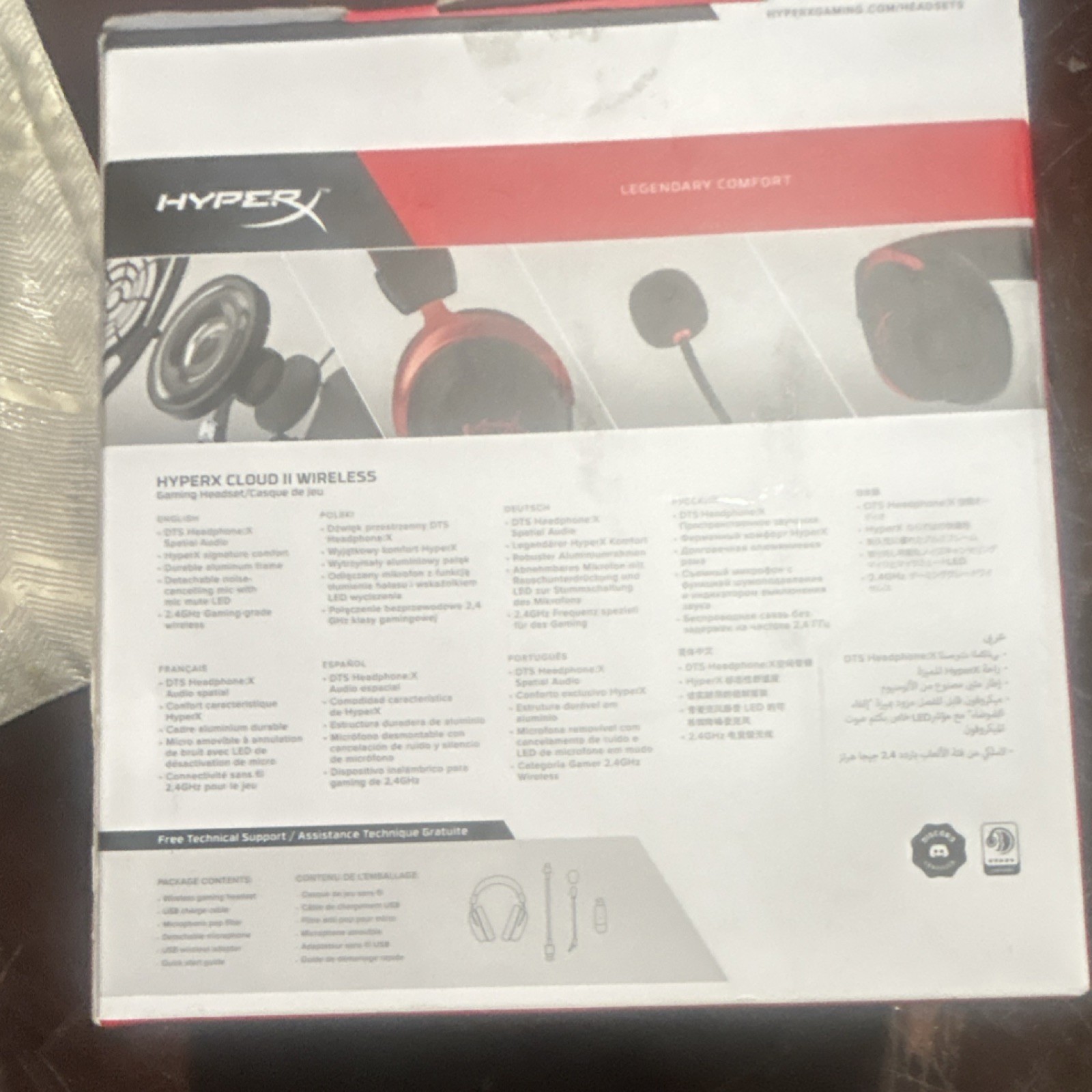 HyperX Cloud II Wireless 2.4GHz DTS Headphone:X Boom Mic Headset Black/Red