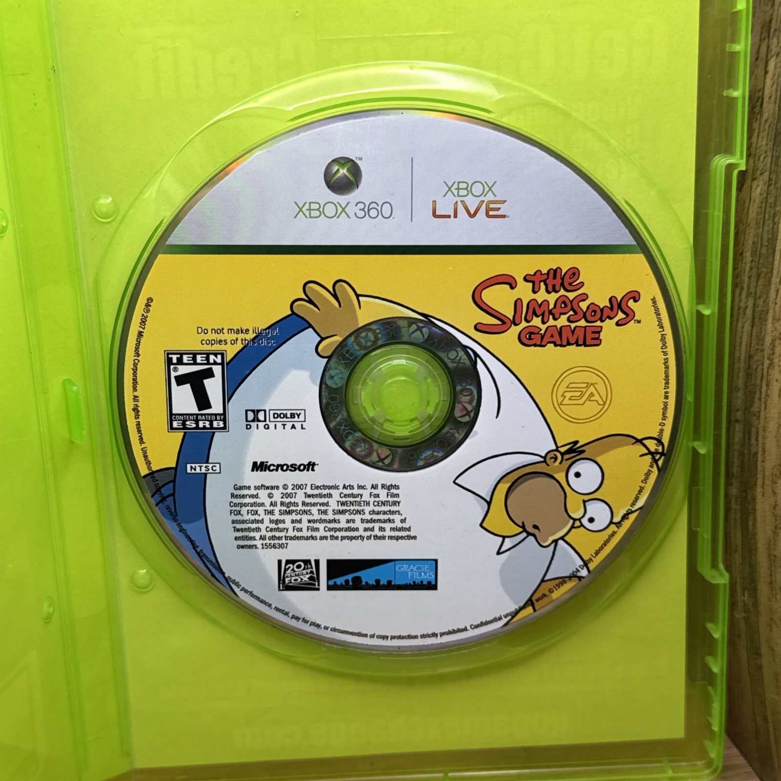 The Simpsons Game (Microsoft Xbox 360, 2007) – DISC ONLY