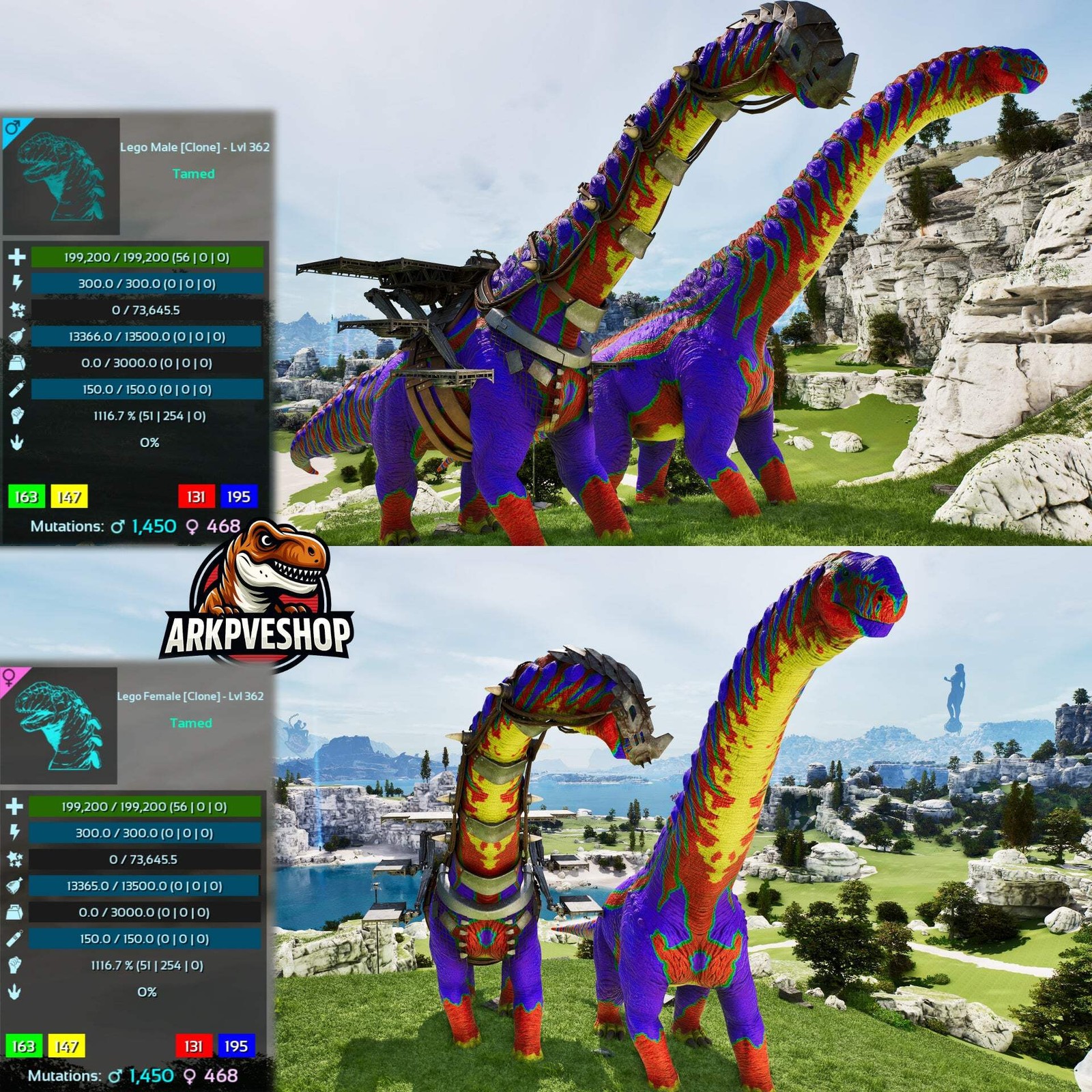 ASA PVE 🦖ARK Survival Ascended Dreadnoughtus Dreadno 362Lvl