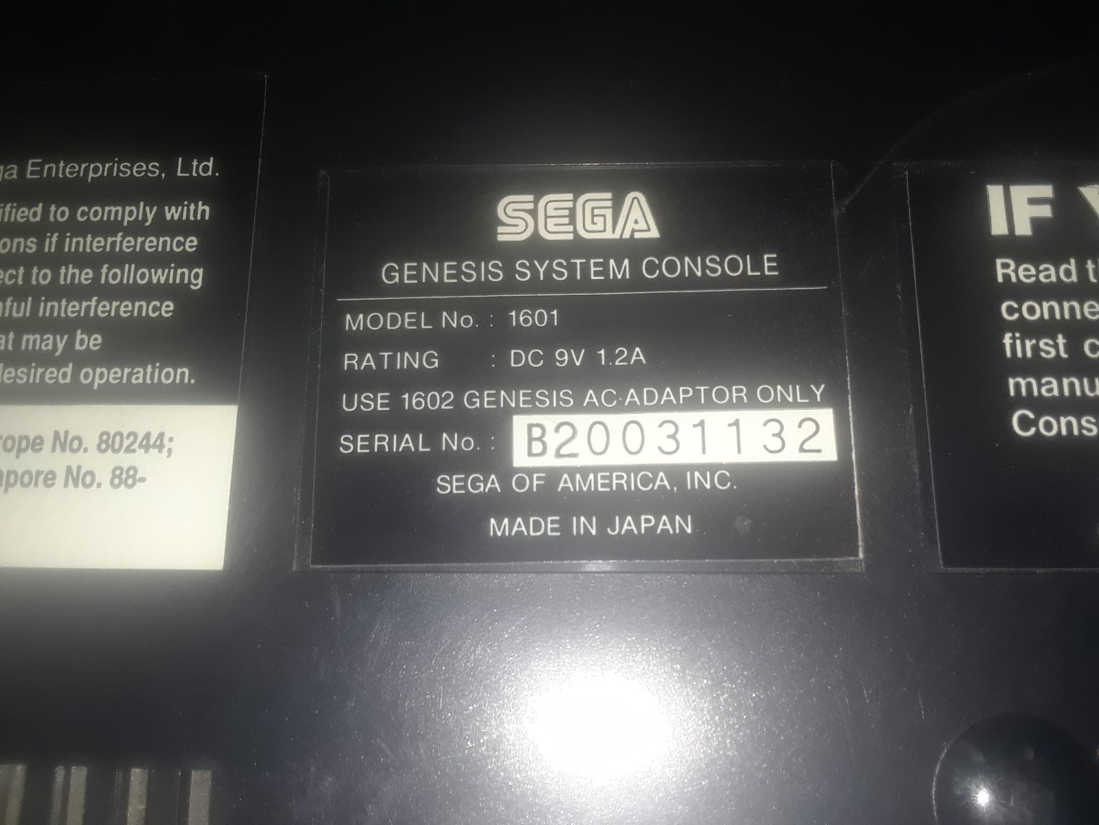 VTG SEGA Genesis 1601 CONSOLE OEM BUNDLE◇2 Controllers/Pwr Sply/AV+Cables/Games