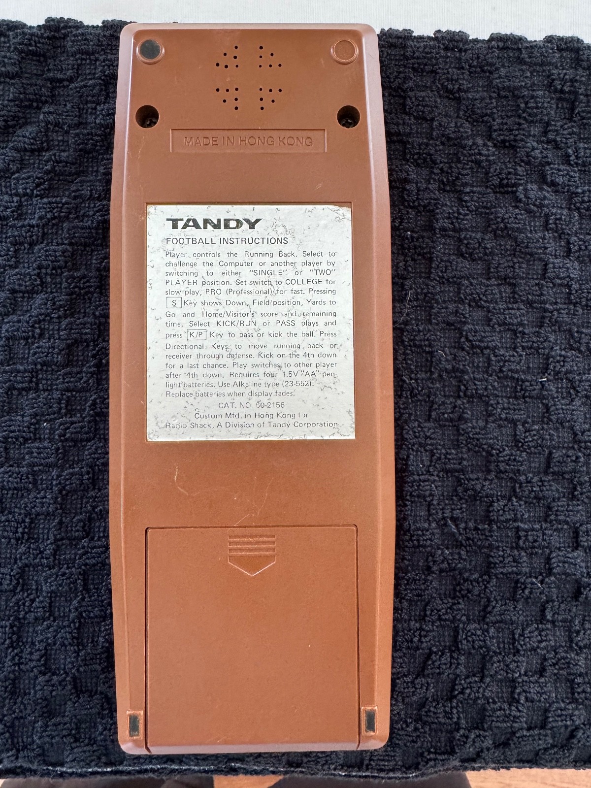 VINTAGE TANDY 2 Player FOOTBALL Handheld Electronic Game No. 602156 TESTED WORKS