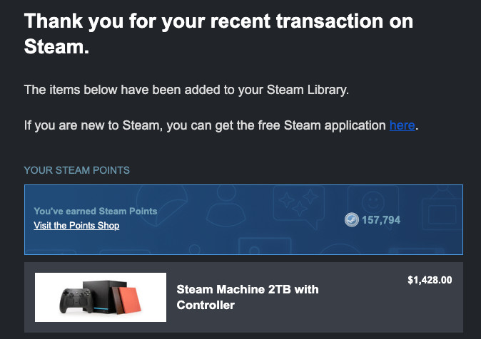 Presale Item: Steam Machine 2TB w/ Controller
