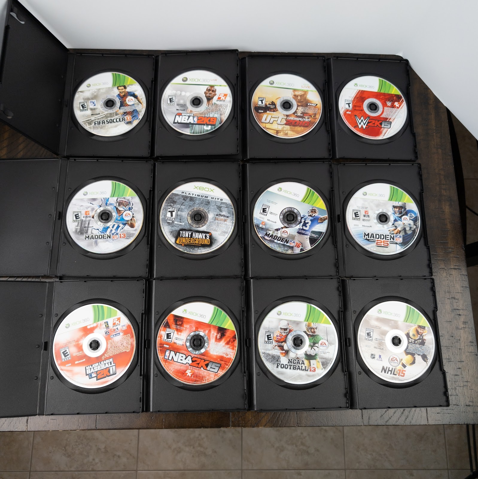 Lot of 12 Xbox 360 Sports Games Disc Only – FIFA Madden NBA UFC WWE MLB