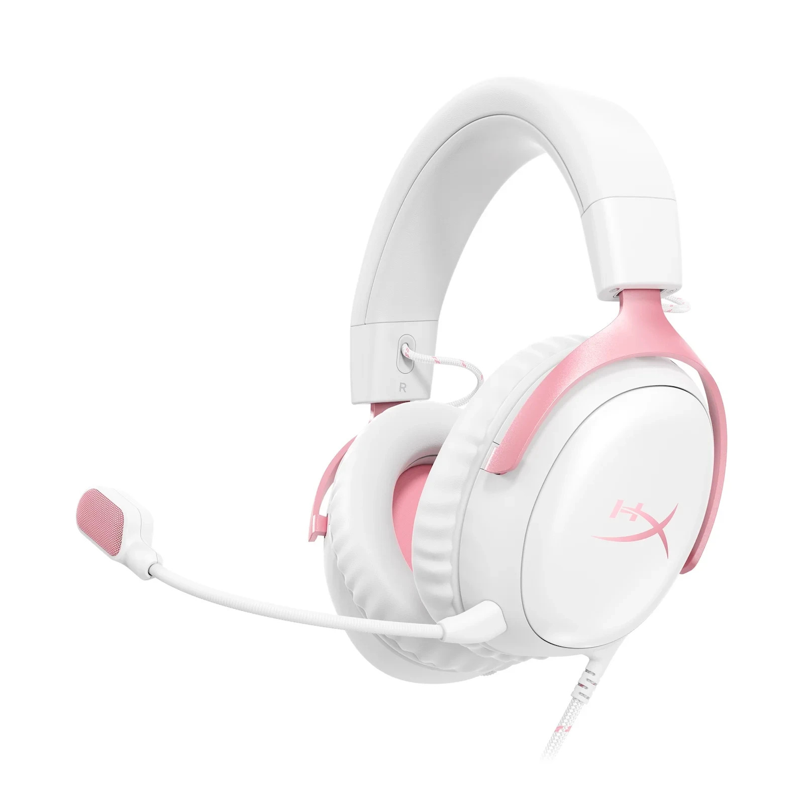 HyperX Cloud III Wired Gaming Headset For PC/PlayStation 4/5/Switch (White-Pink)