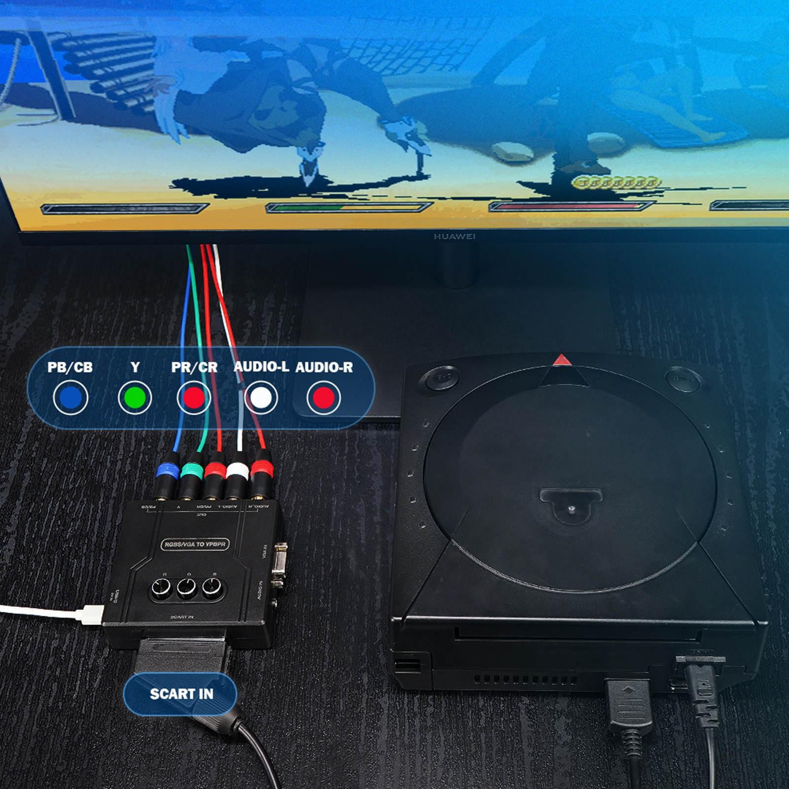 RGBS VGA to YPBPR Converter SCART to YPBPR For 480i 480p 576i 576p 720p 1080i C