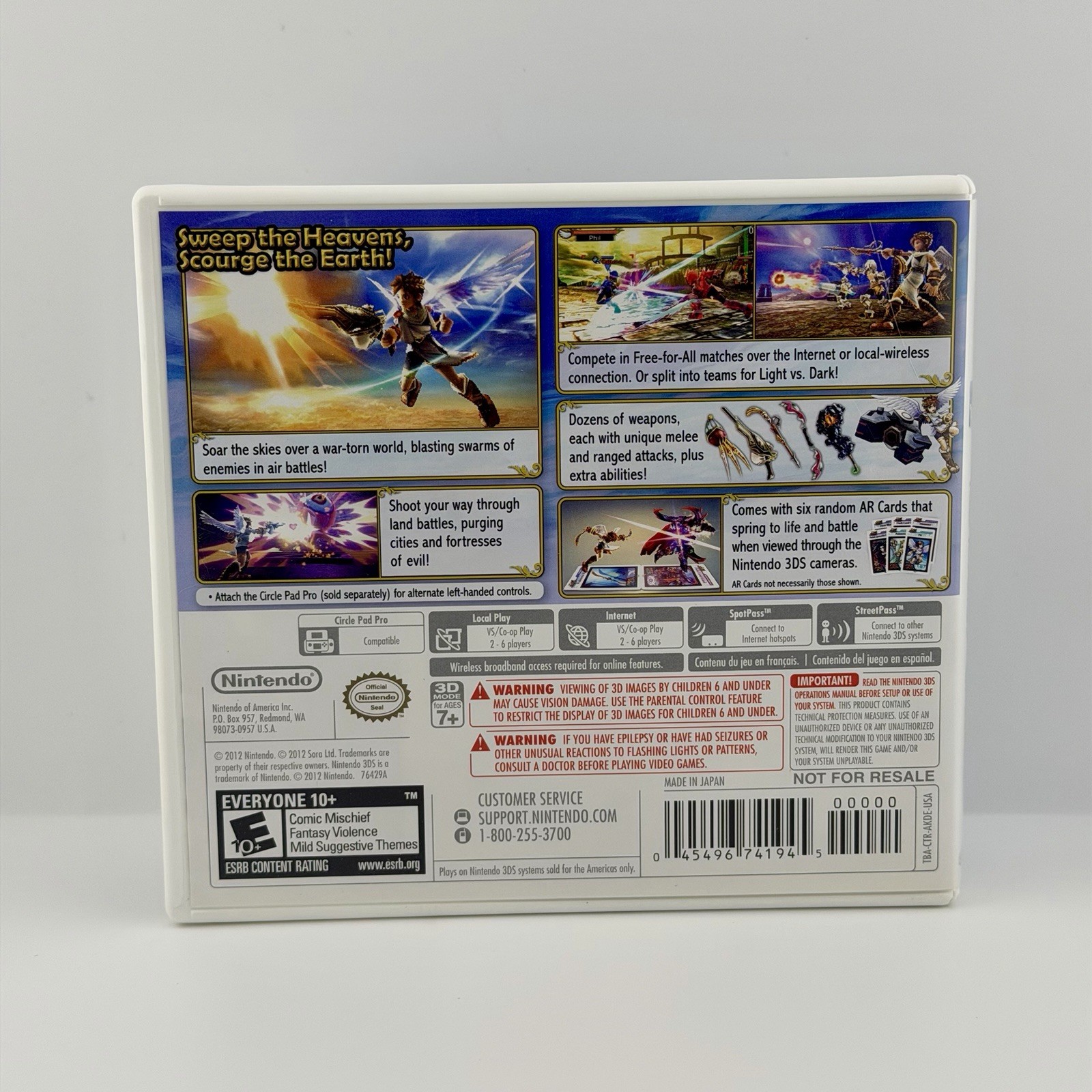 Kid Icarus Uprising Nintendo 3DS CIB Complete +AR Cards Palutena Rare 🎮