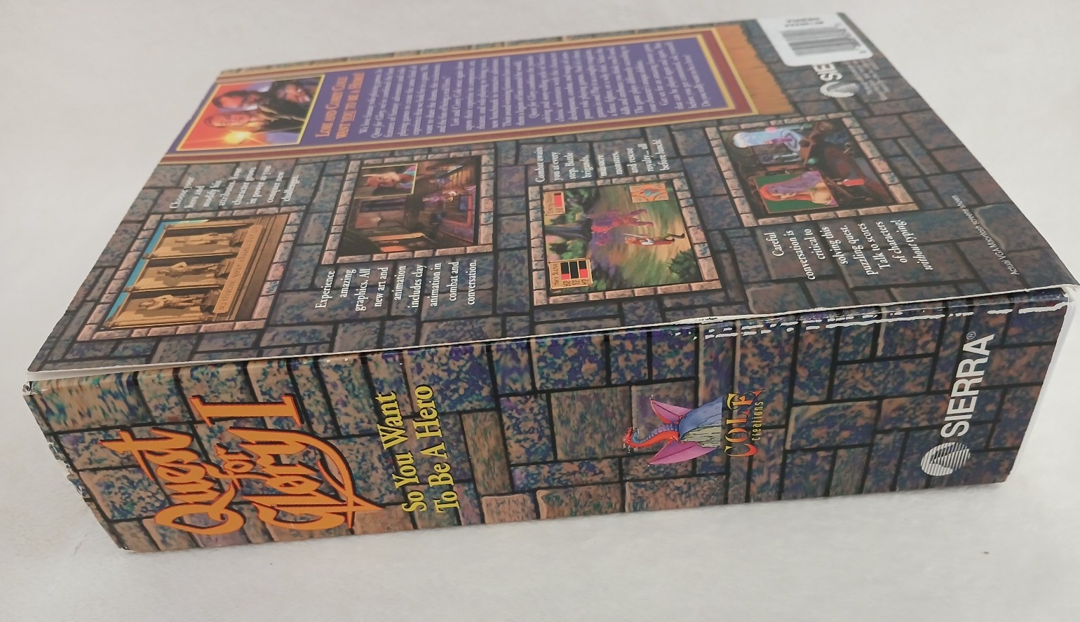 Vintage 1992 Sierra Quest for Glory 1 PC Big Box 3.5 disks + RARE Strategy Guide