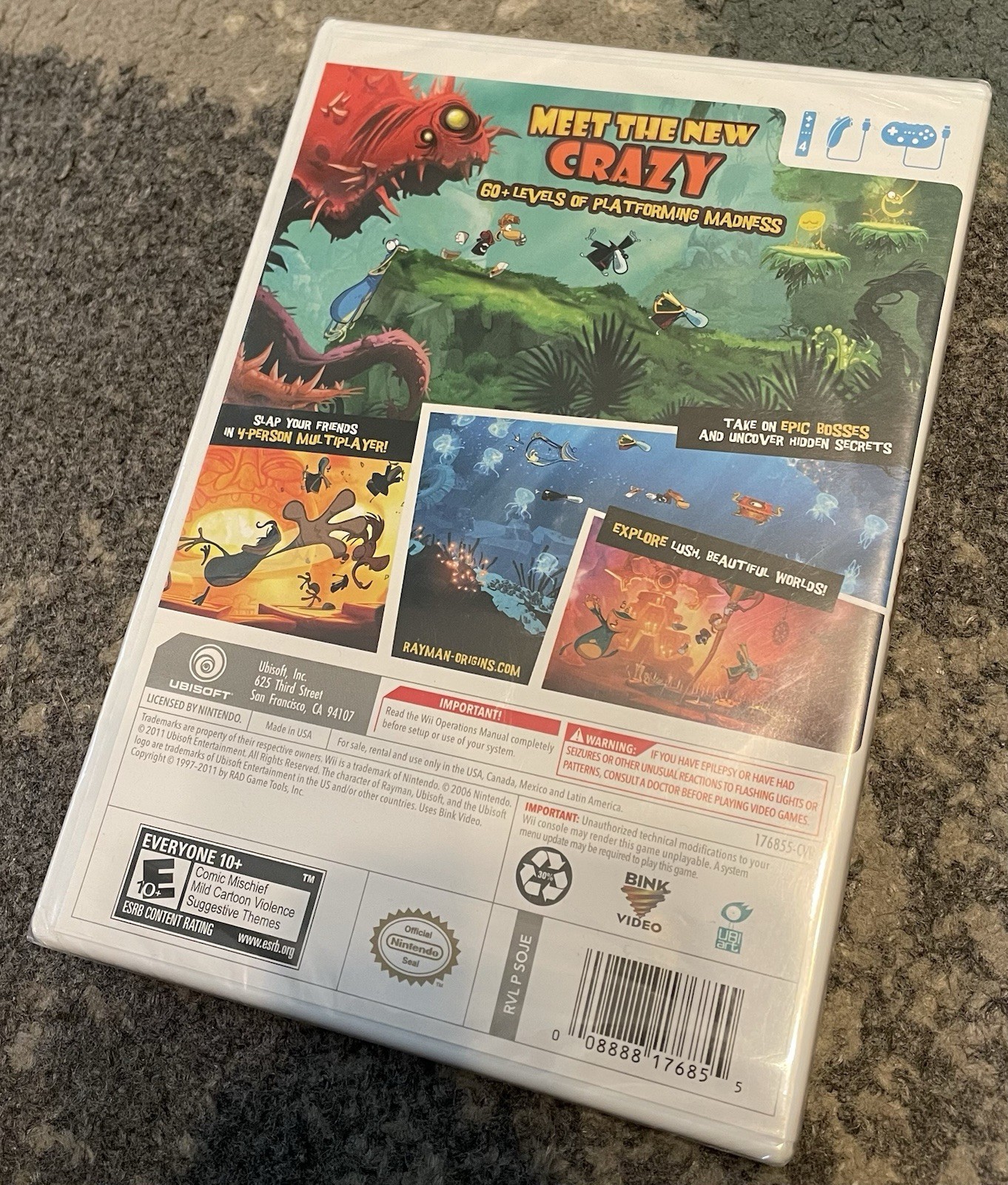 Rayman Origins Video Game Nintendo Wii Factory Sealed NEW Loose Disc Inside INFO