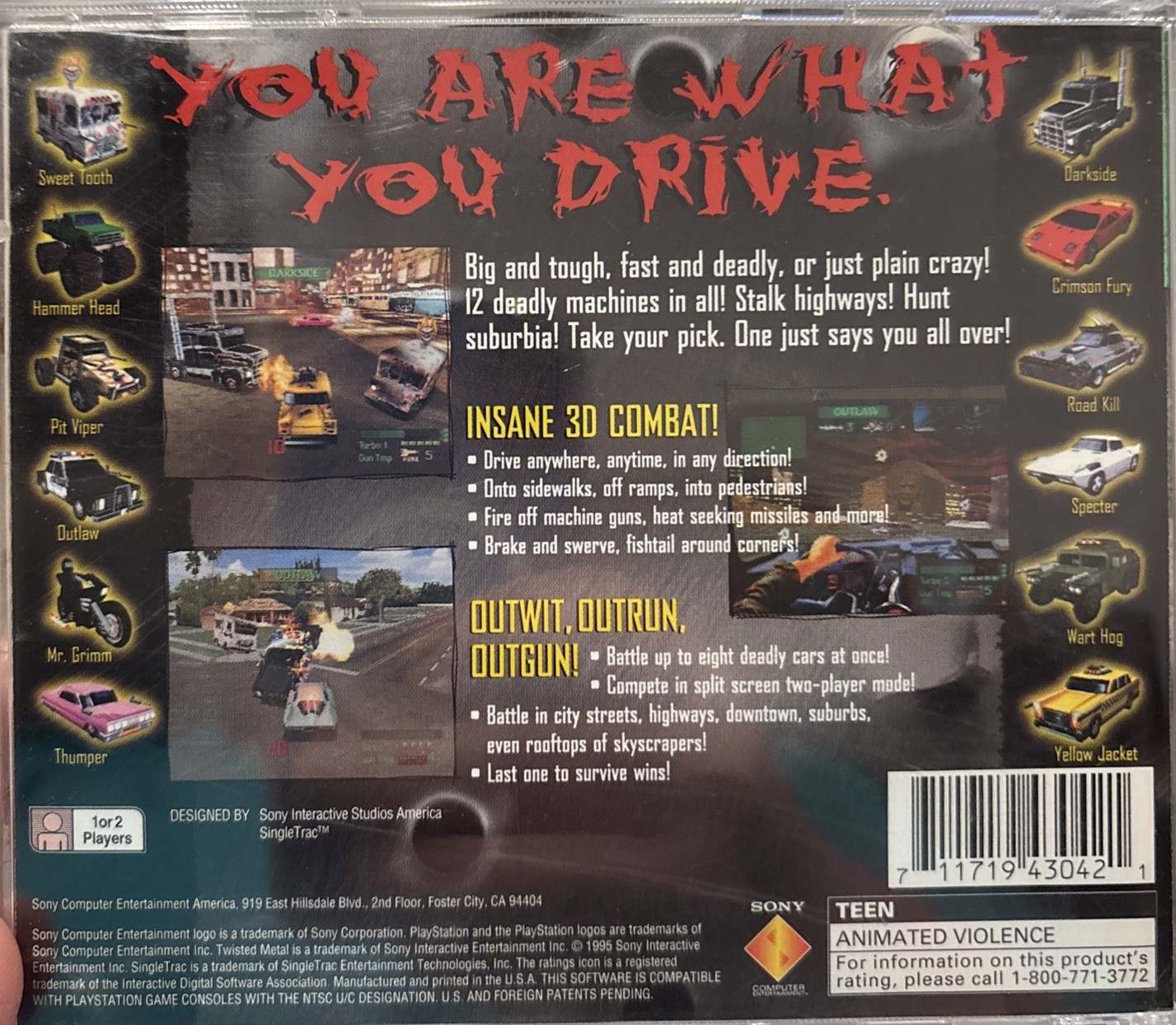 Twisted Metal Greatest Hits PS1 CIB Complete Tested Authentic Sony PlayStation