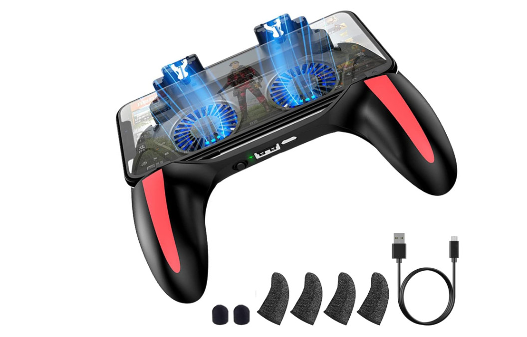 Mobile Game Controller with 4000mAh Power Bank Cooling Fan L1R1 Triggers
