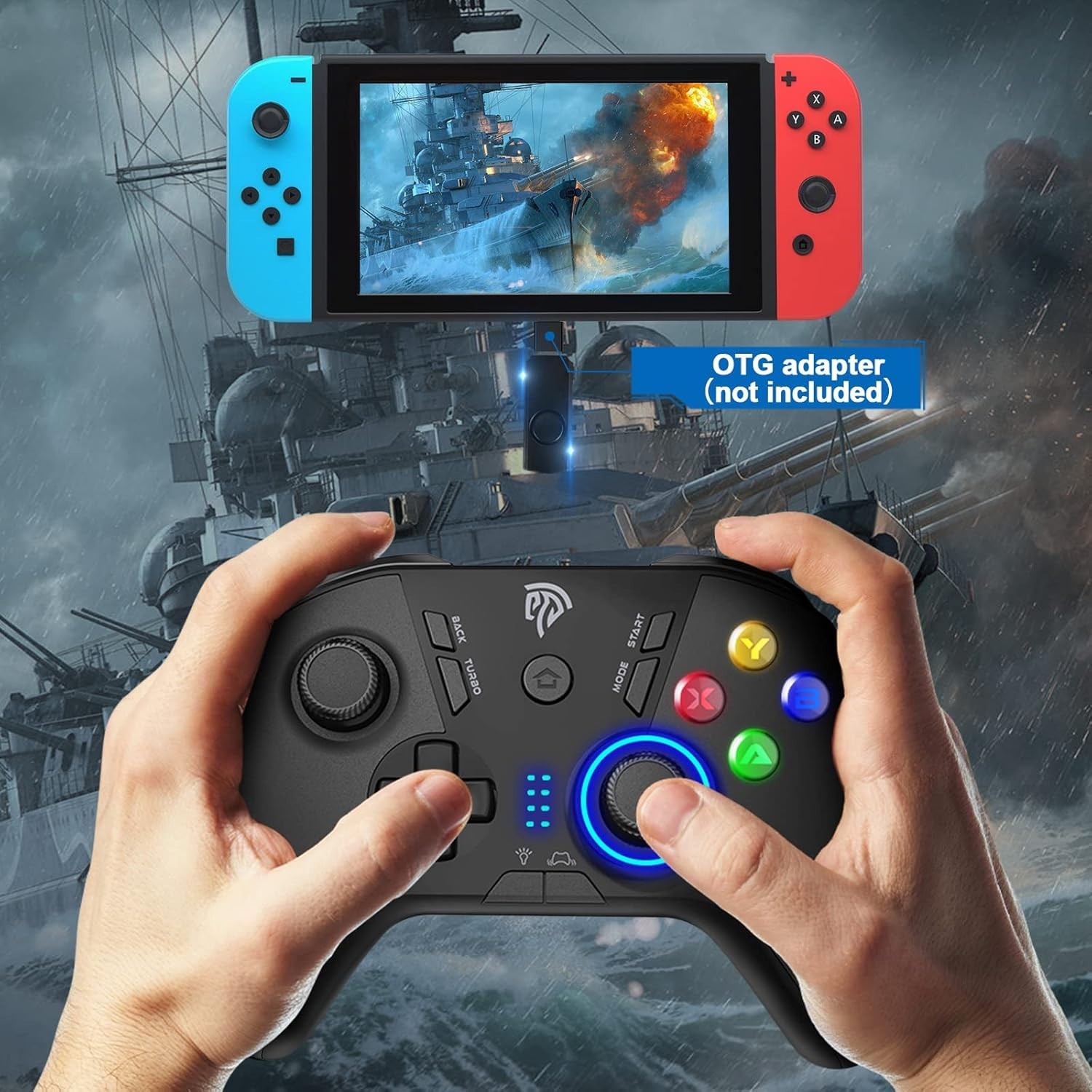 EasySMX ESM-9110 Wireless 2.4Ghz Gaming Controller RGB PC Steam Deck PS3 Android
