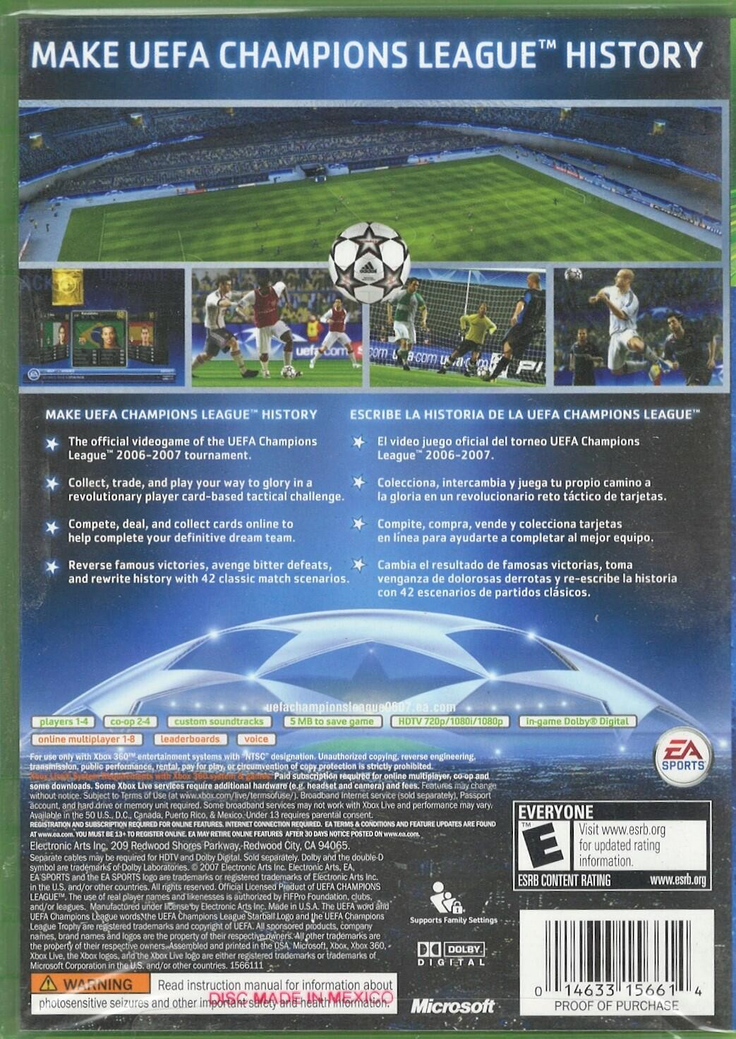 UEFA Champions League 2006-2007 Xbox 360 (Brand New Factory Sealed US Version) x