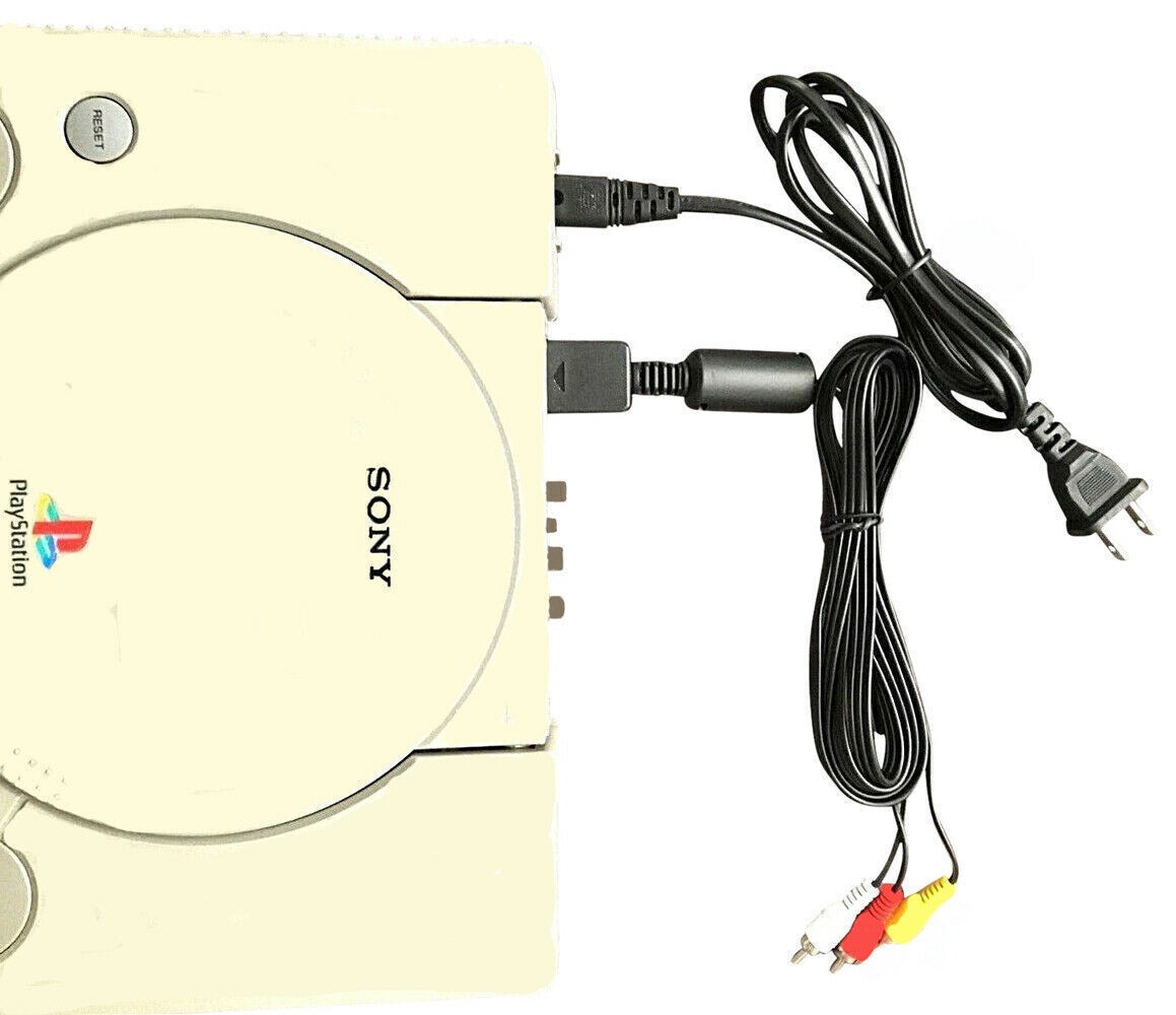1/2 PS2 FAT Audio AV RCA+AC Cable Power Supply Adapter Cord For Sony Playstation