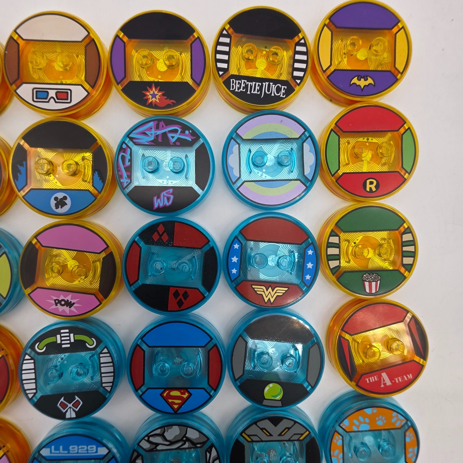 *LOT of 40* LEGO Dimensions Toy Tag Disc DC Batman Simpsons Beetlejuice ET &more