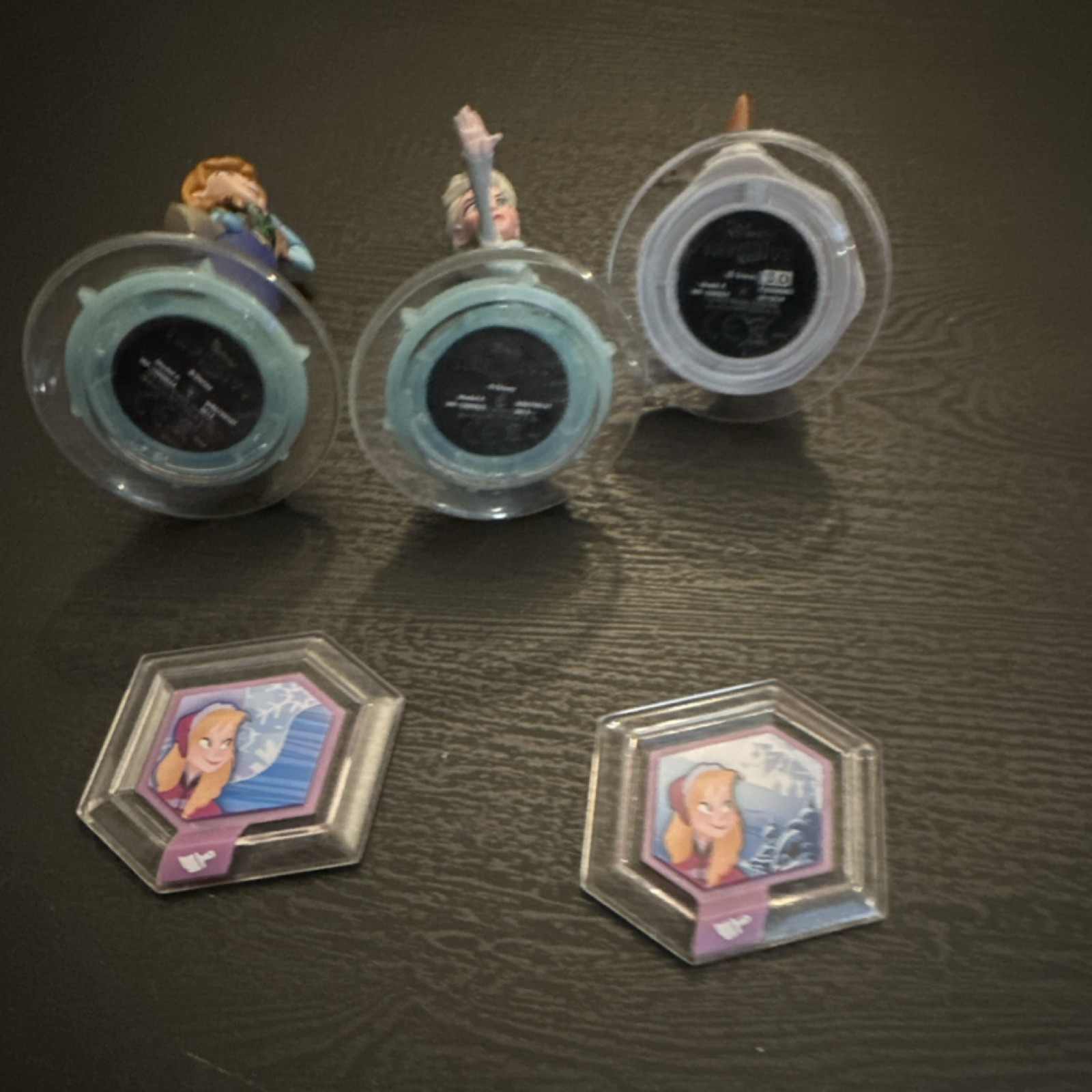 Disney Infinity Frozen Character Figure Pack Lot Anna Elsa Olaf & Power Discs