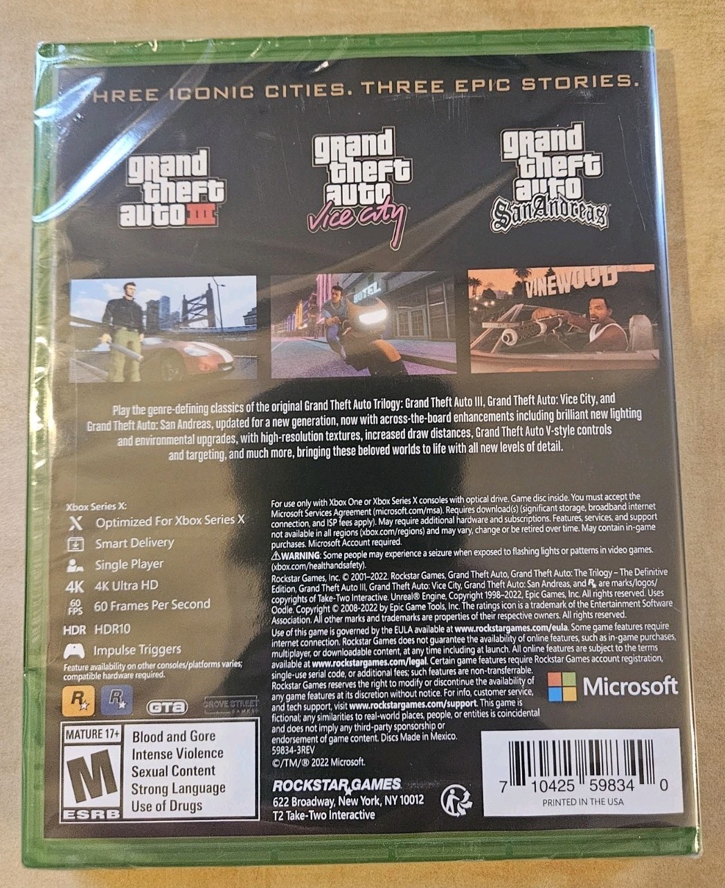 Rockstar Games Grand Theft Auto Trilogy Smart Delivery 4K Xbox Series X|S One