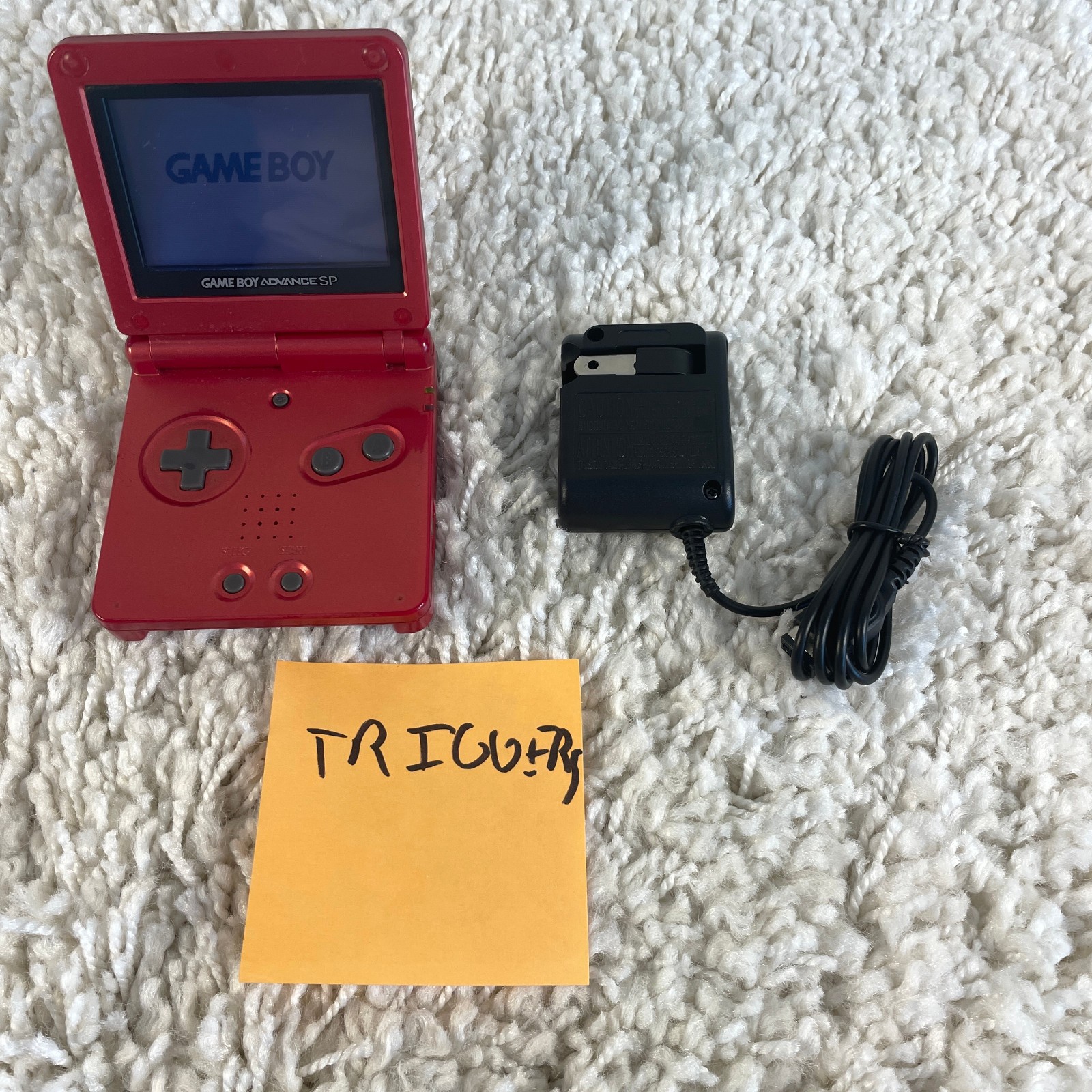 Nintendo Gameboy Advance GBA SP Handheld System Console Flame Red Model AGS-001