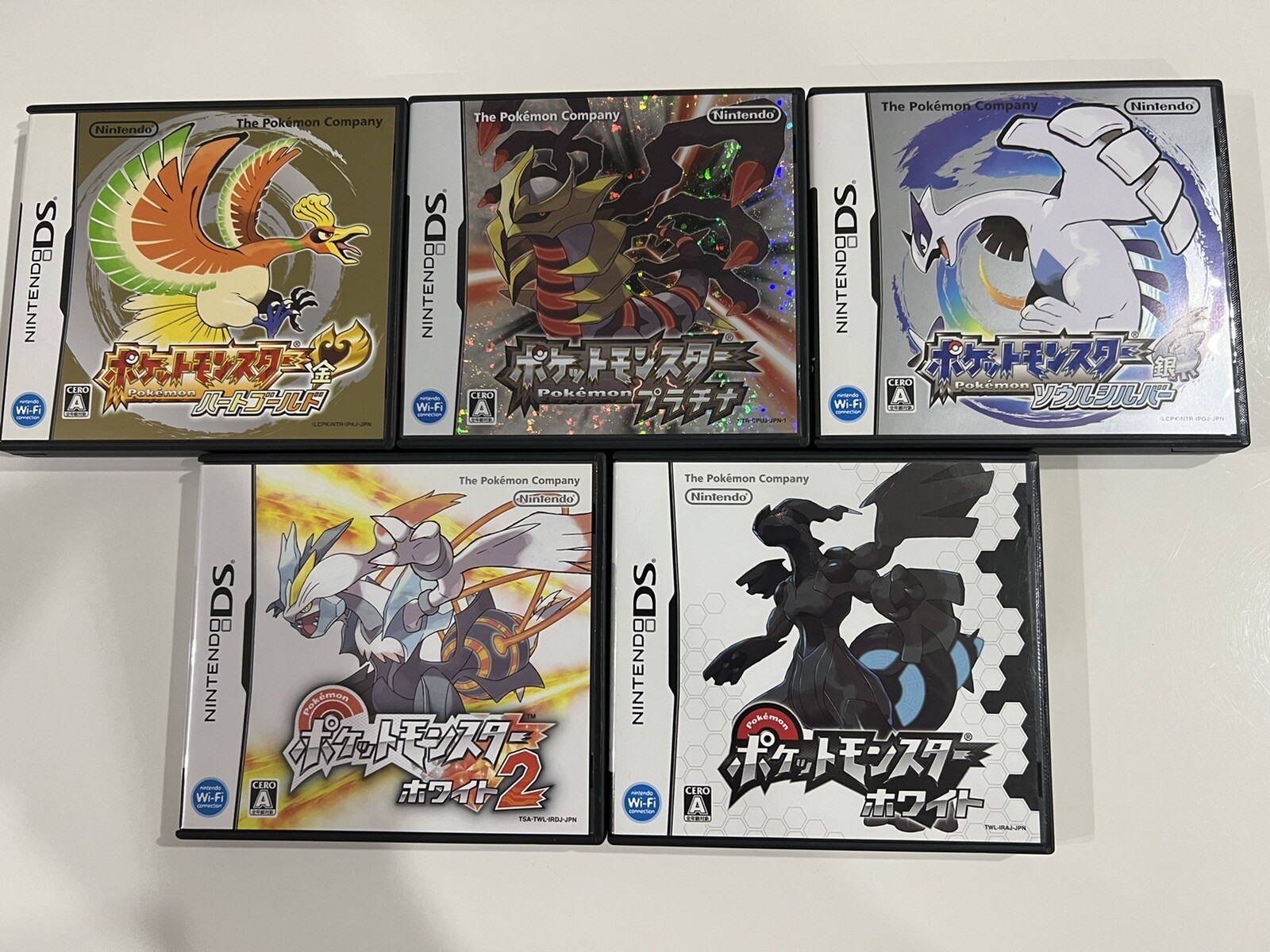 Pokemon Platinum Heart Gold Soul Silver White White2 5 set Nintendo DS Japanese